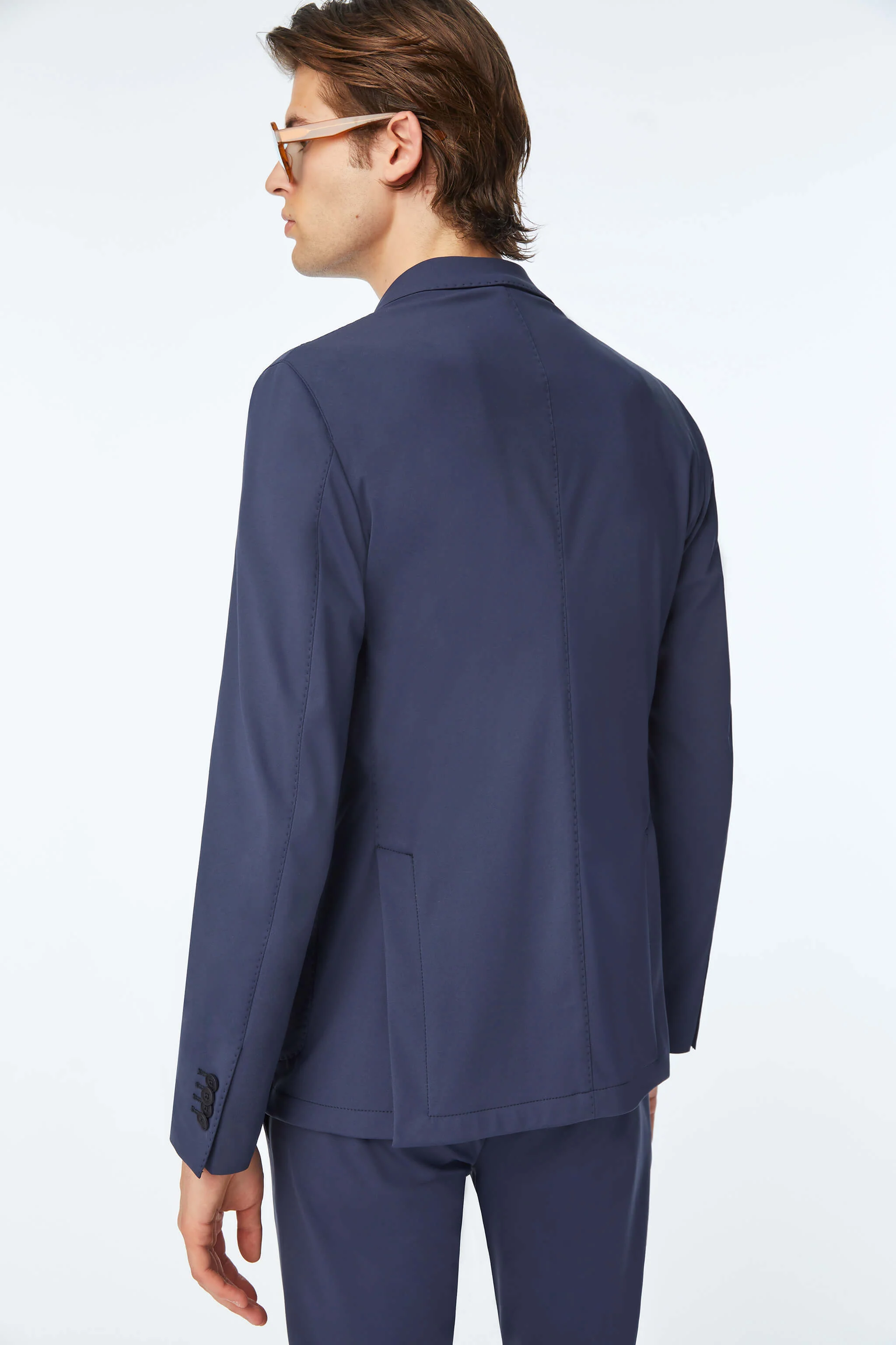 Travel jacket blu in Jersey tecnico - Image 2