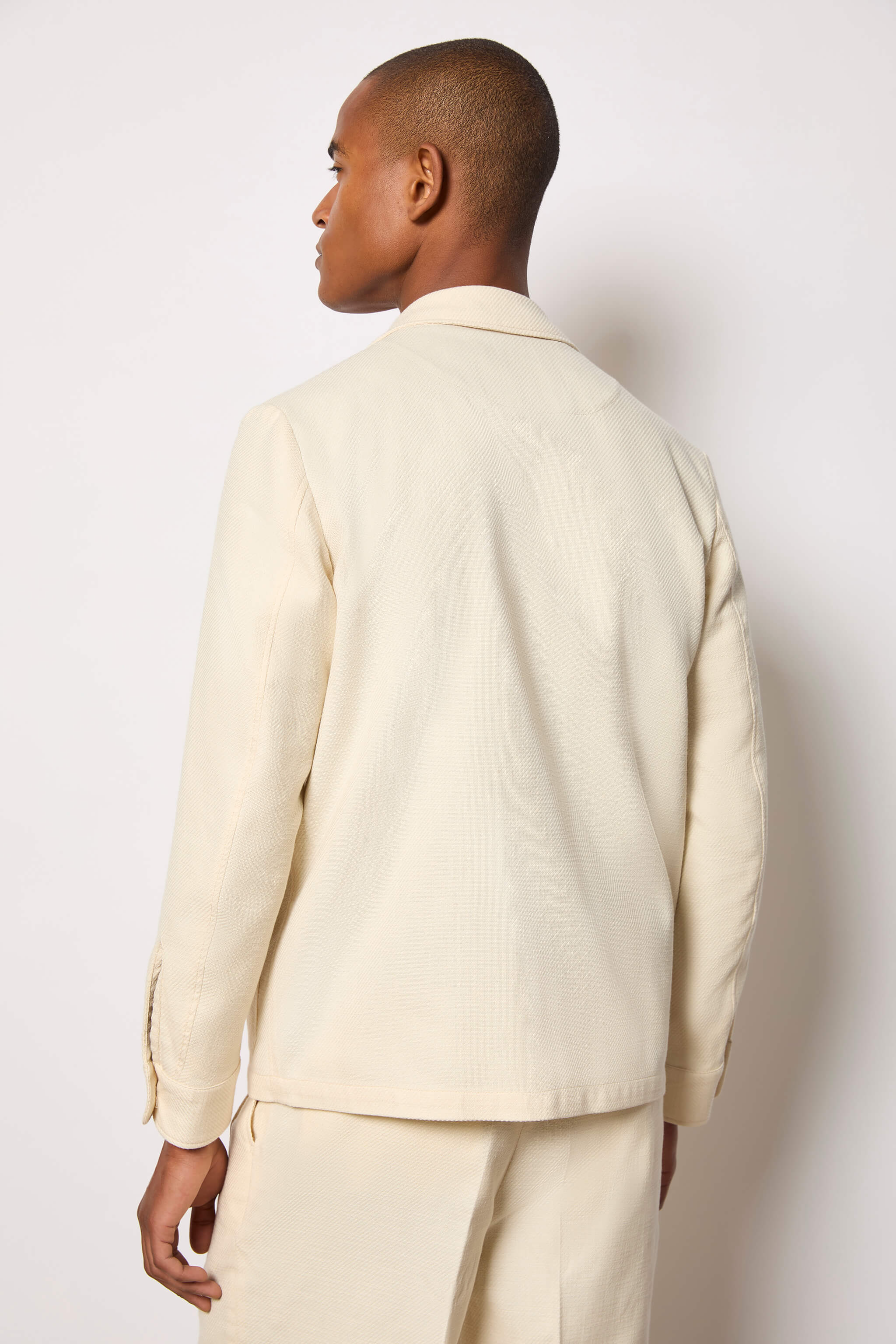 Overshirt in cotone non trattato avorio - Image 2