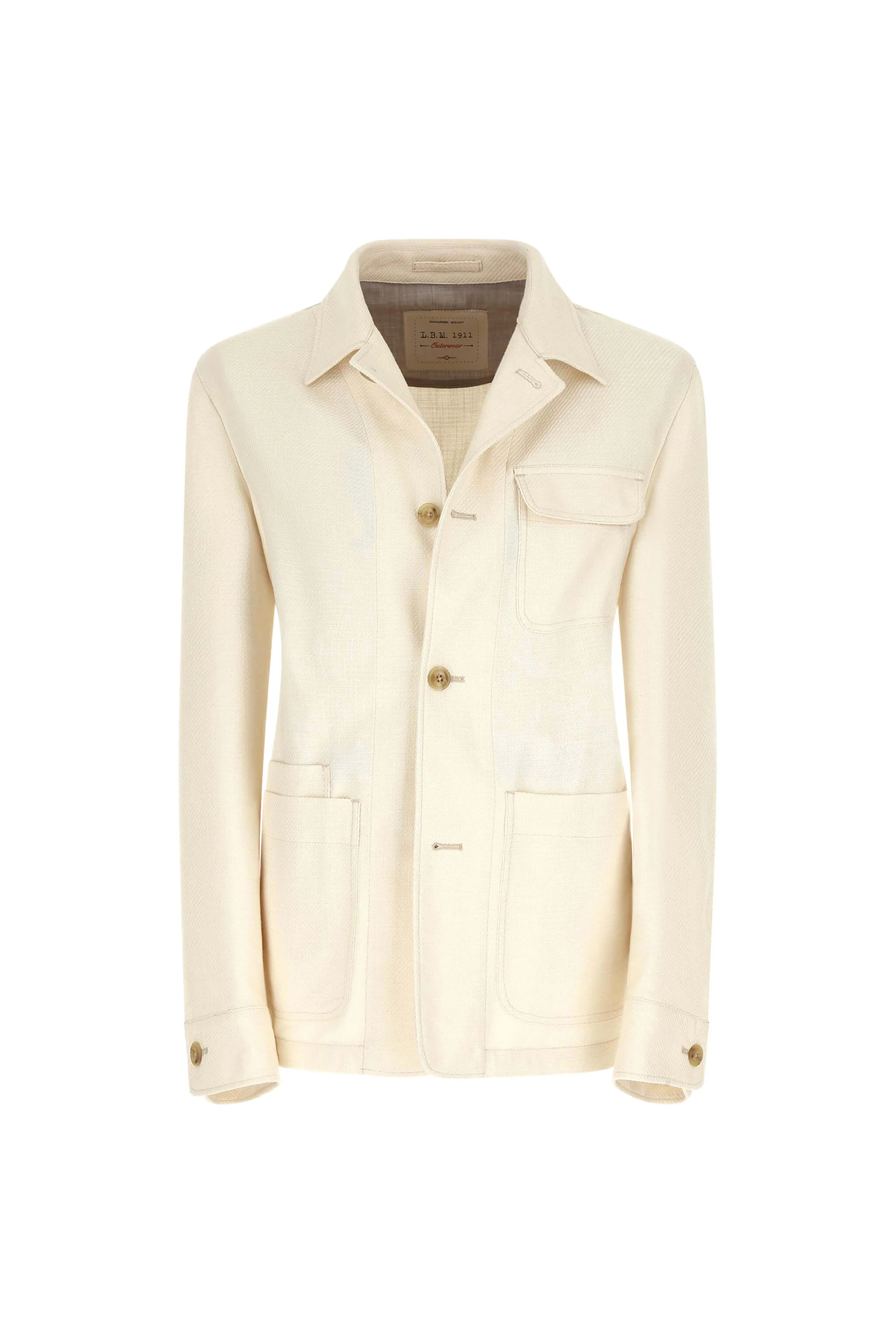 Overshirt in cotone non trattato avorio - Image 4