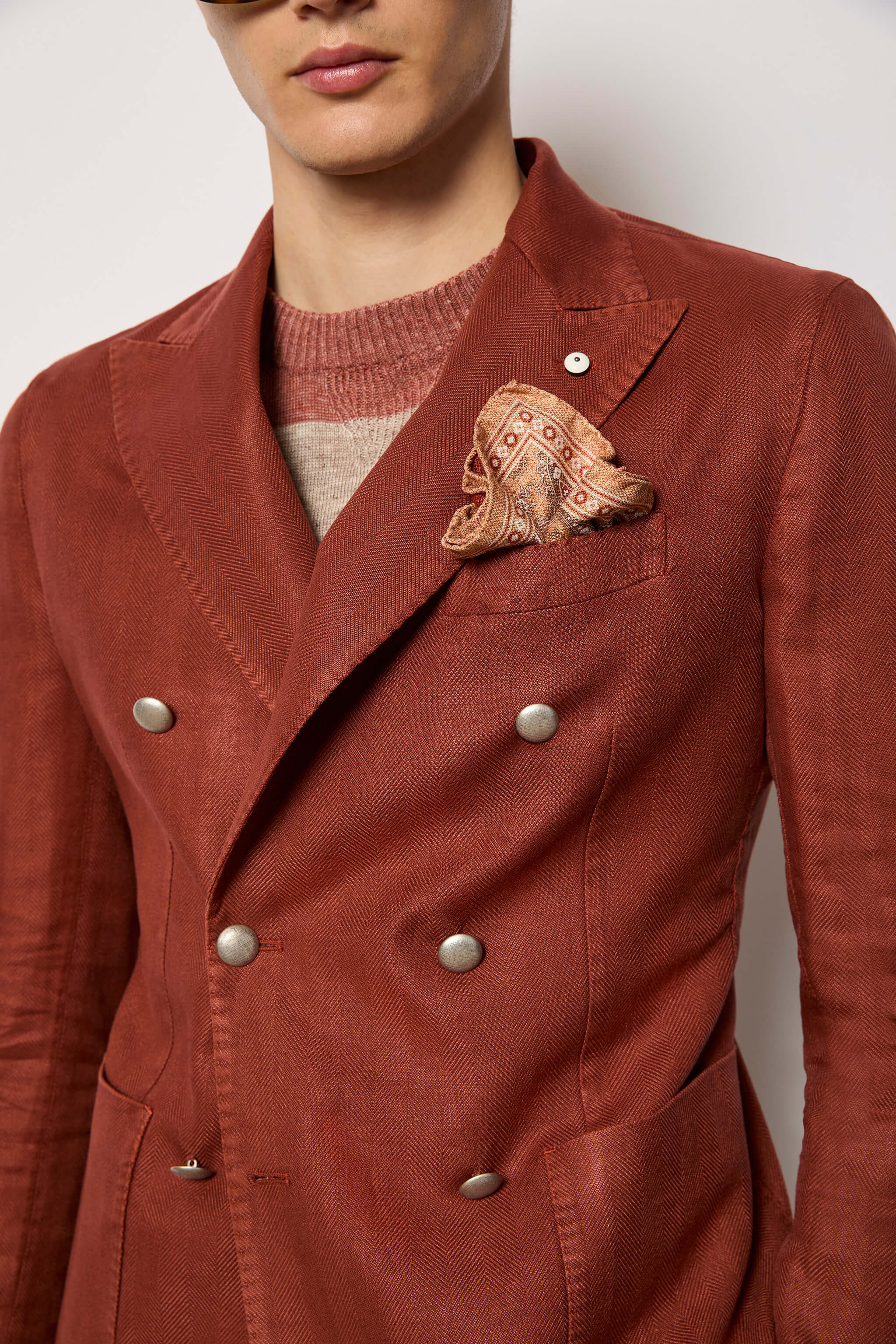 Giacca TOM doppiopetto washed mattone - Image 3