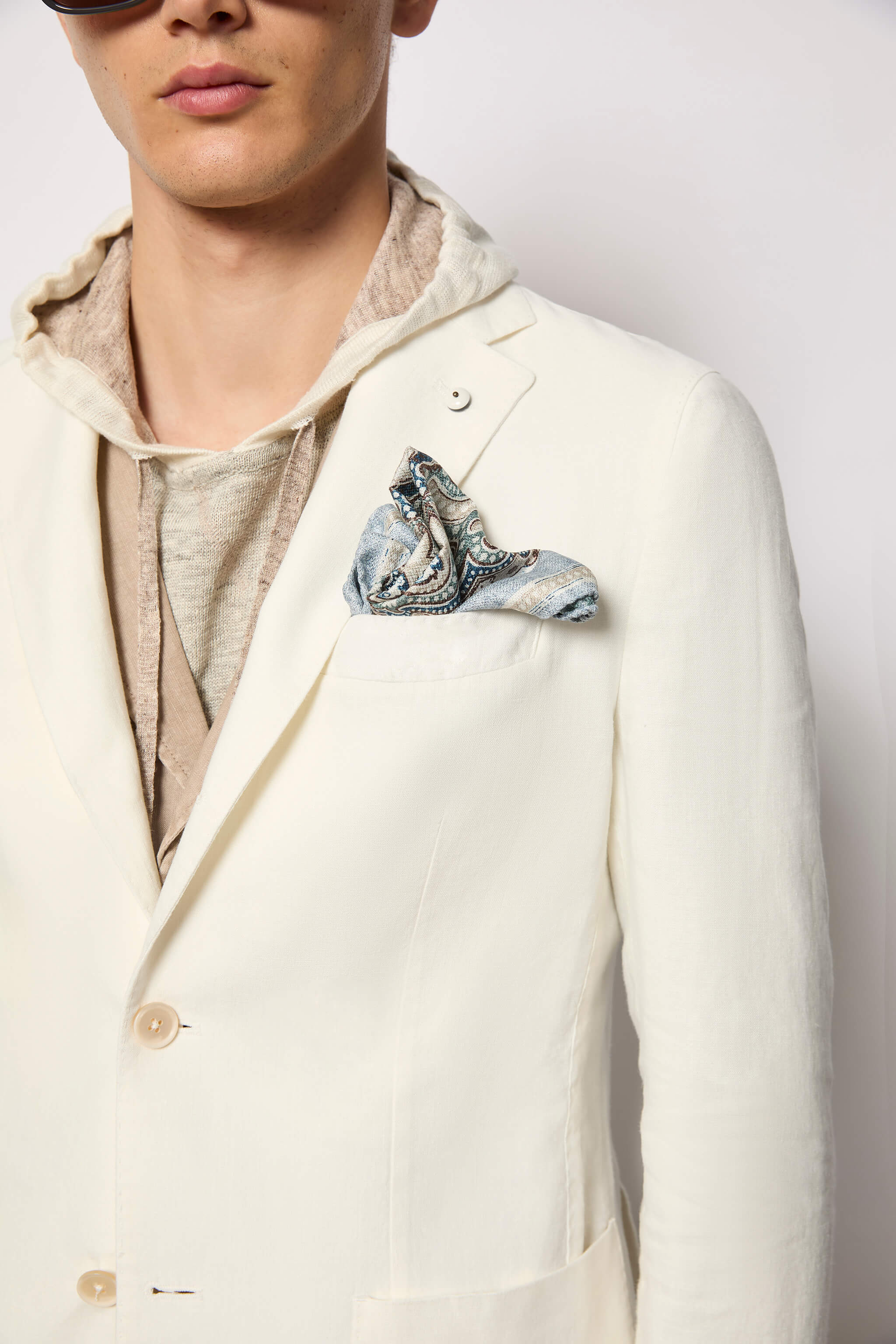 Giacca STEVE in lino washed avorio - Image 3
