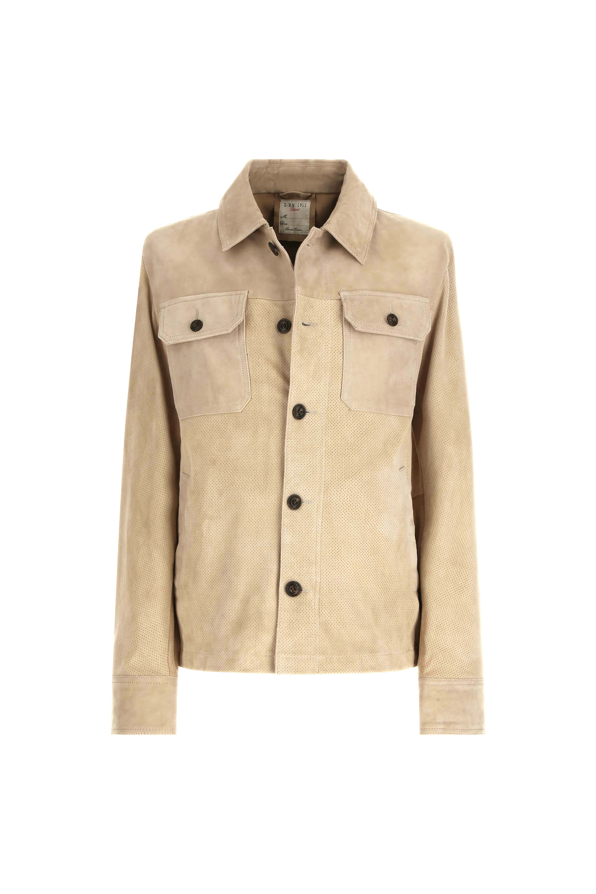 Overshirt in pelle beige - Image 4
