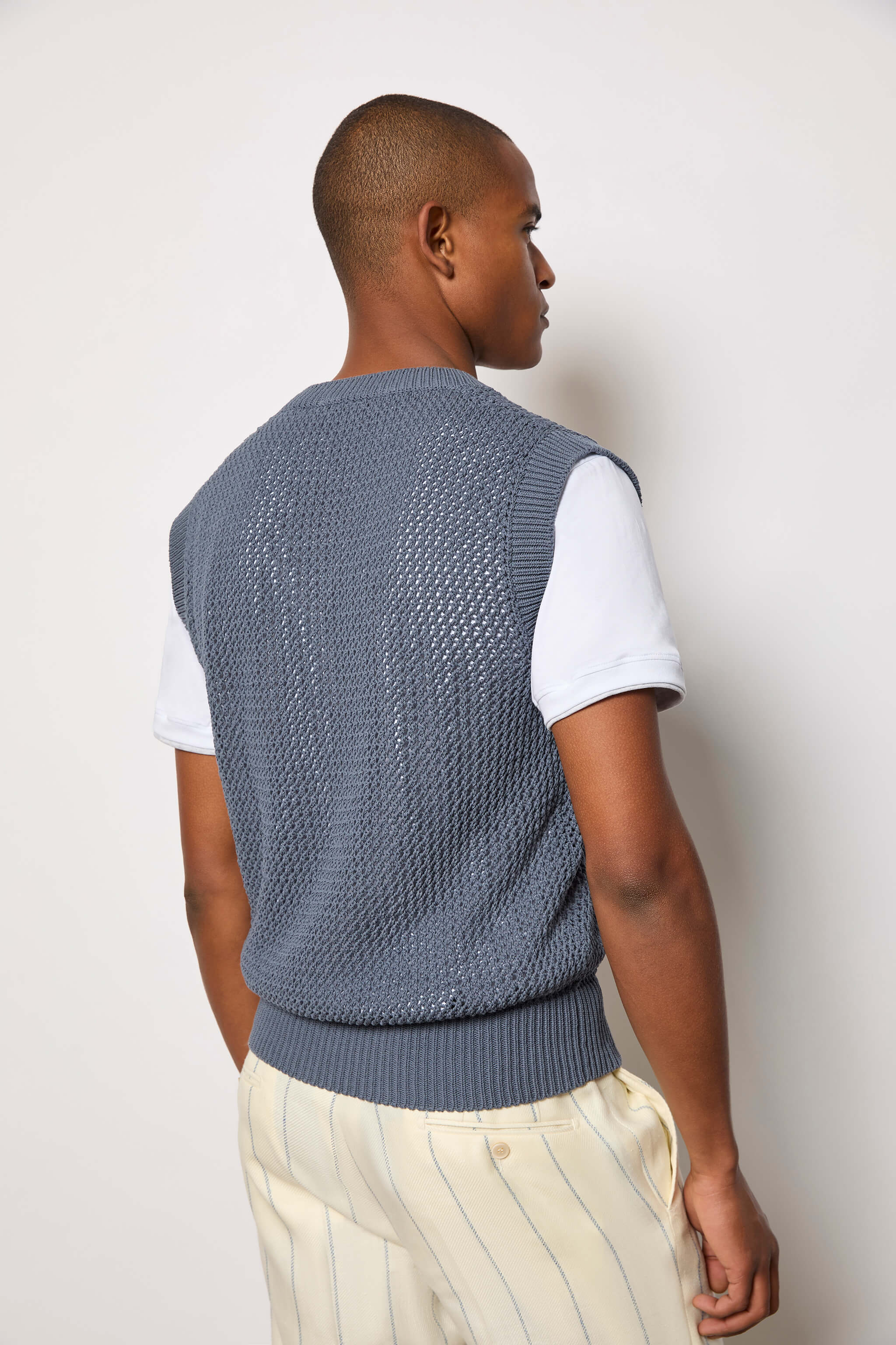 Gilet in maglia azzurro - Image 2