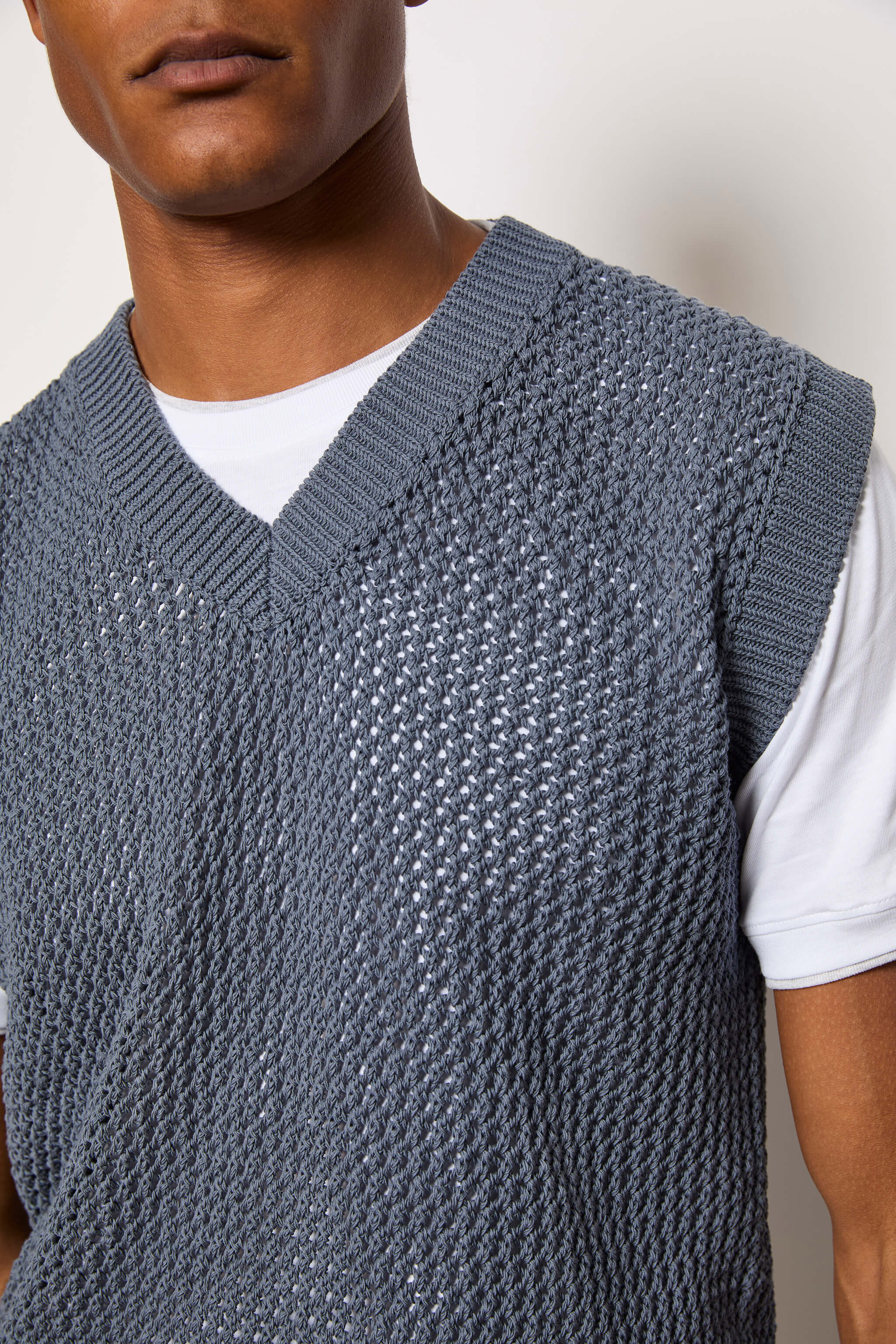 Gilet in maglia azzurro - Image 3