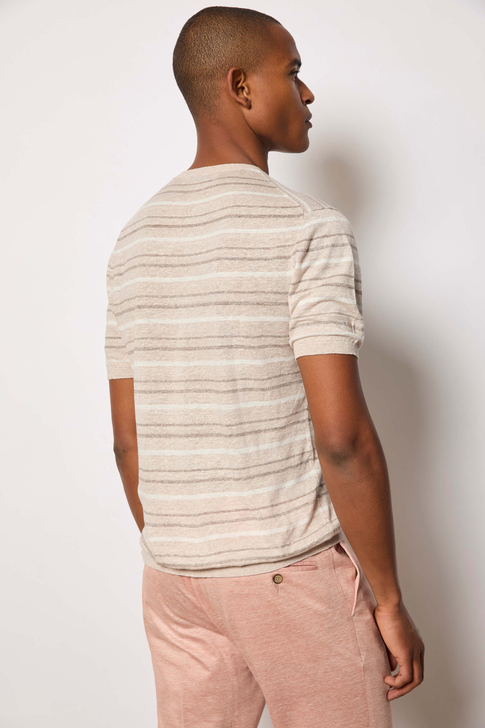 Maglia manica corta a righe in cotone - Image 2