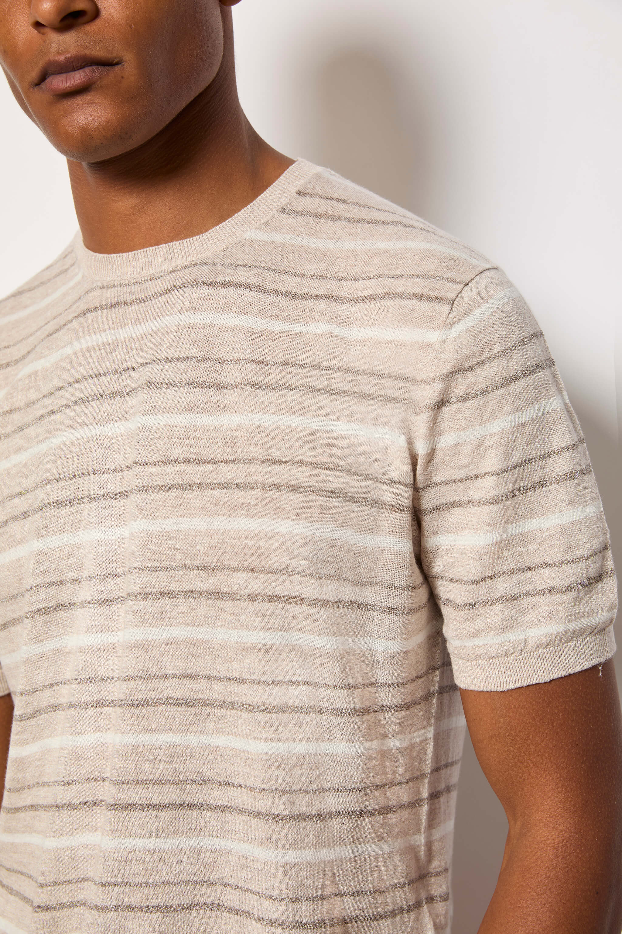 Maglia manica corta a righe in cotone - Image 3