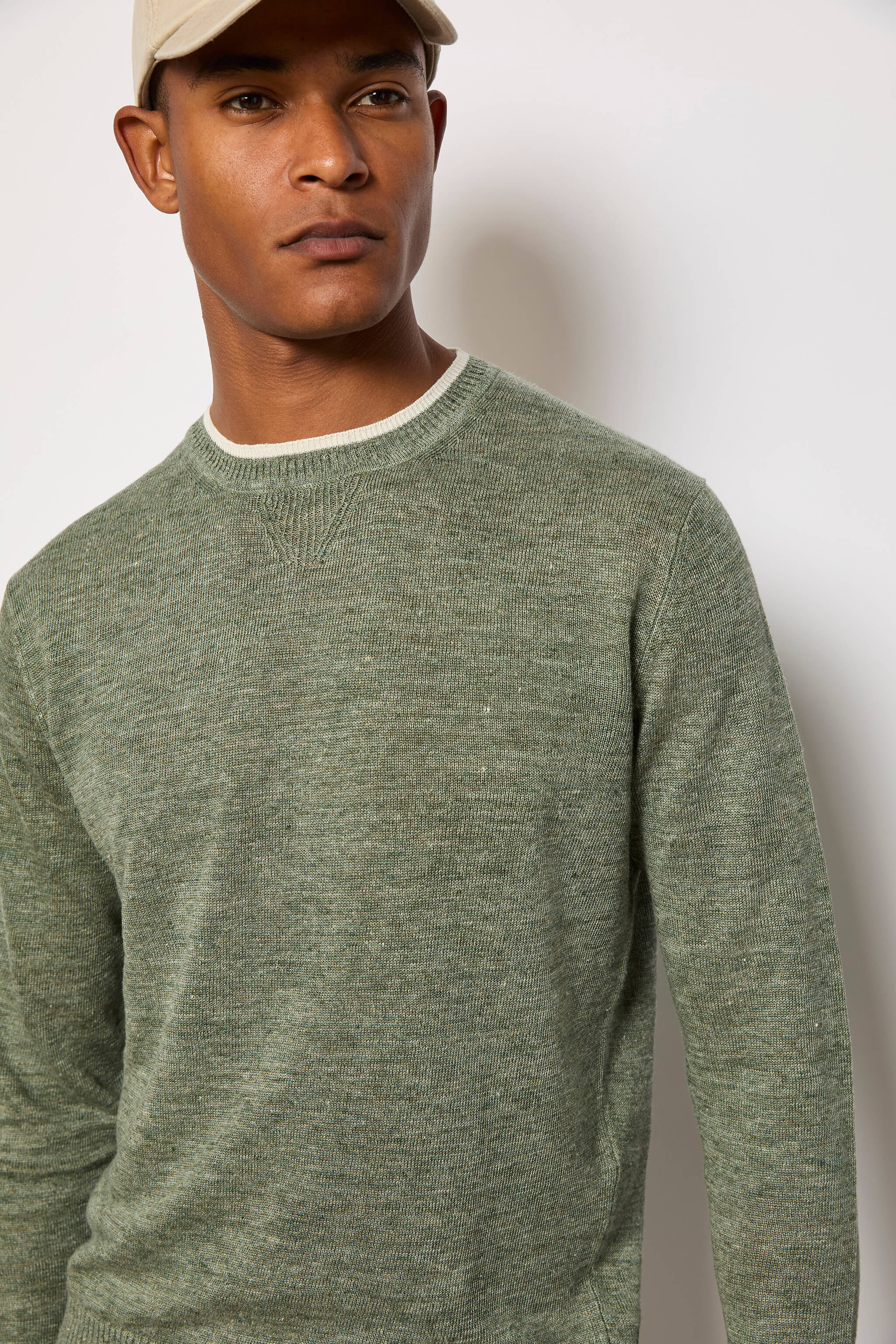 Maglia manica lunga in lino verde - Image 3