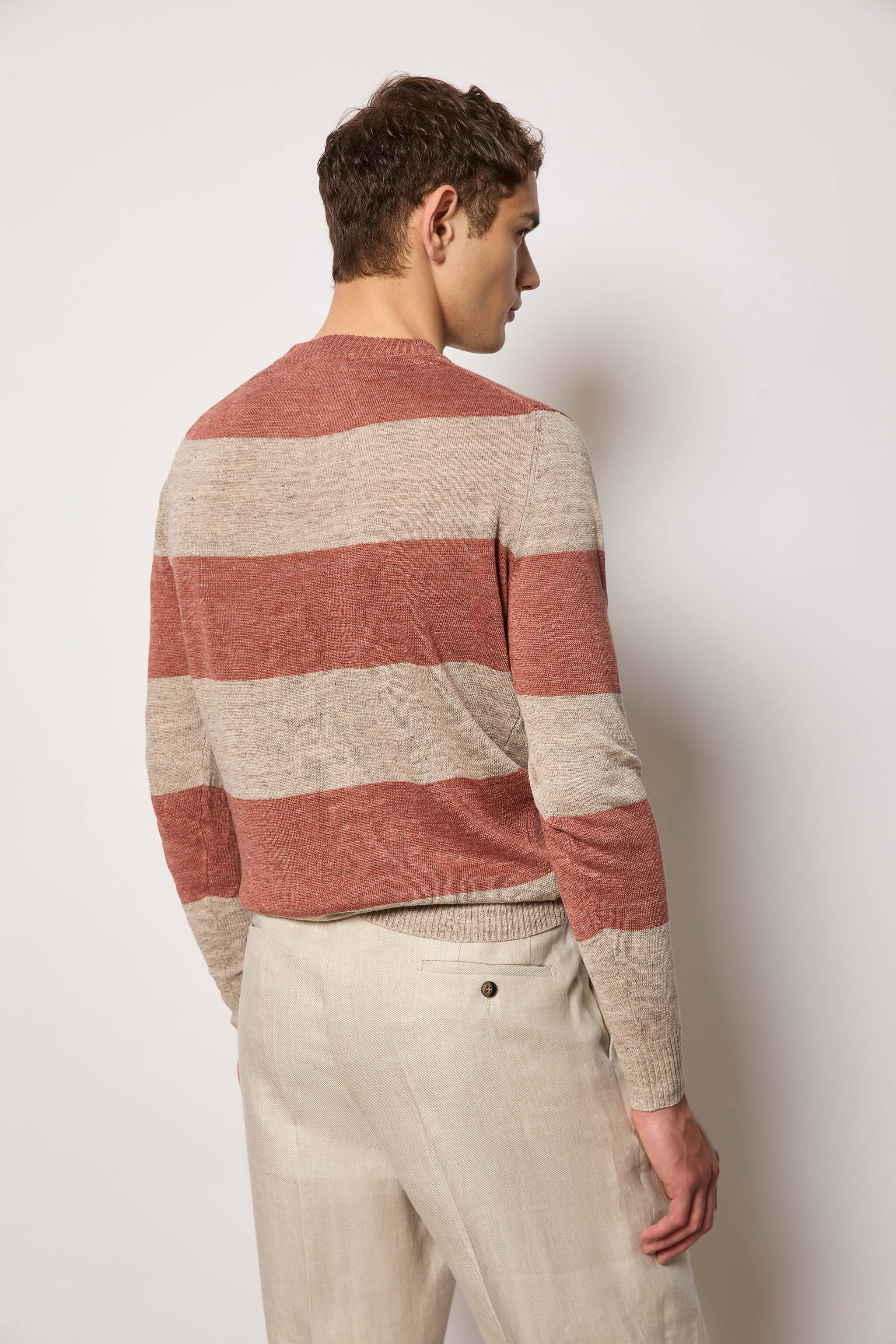 Maglia manica lunga a righe in lino - Image 2