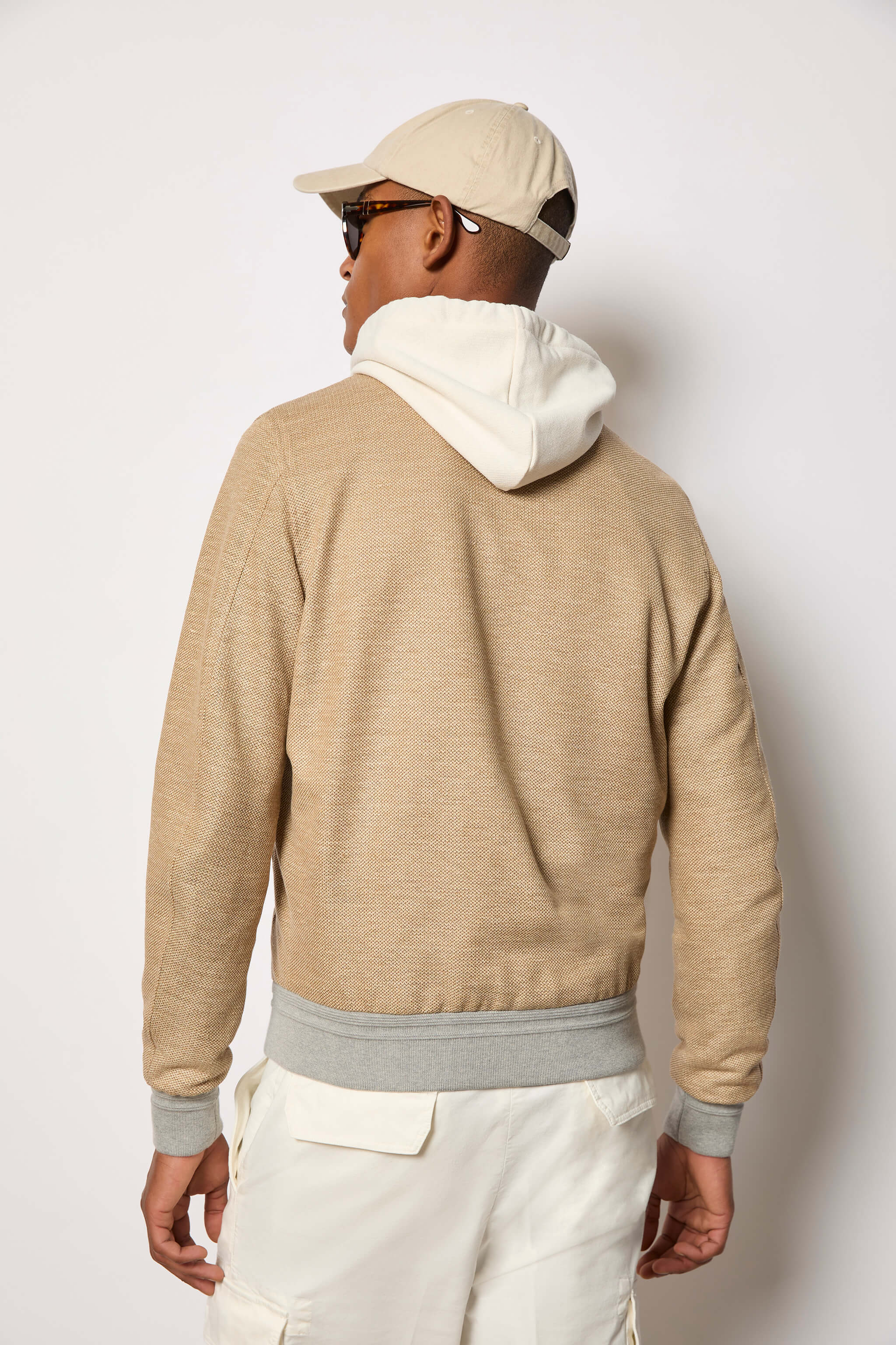 Bomber in jersey beige - Image 2