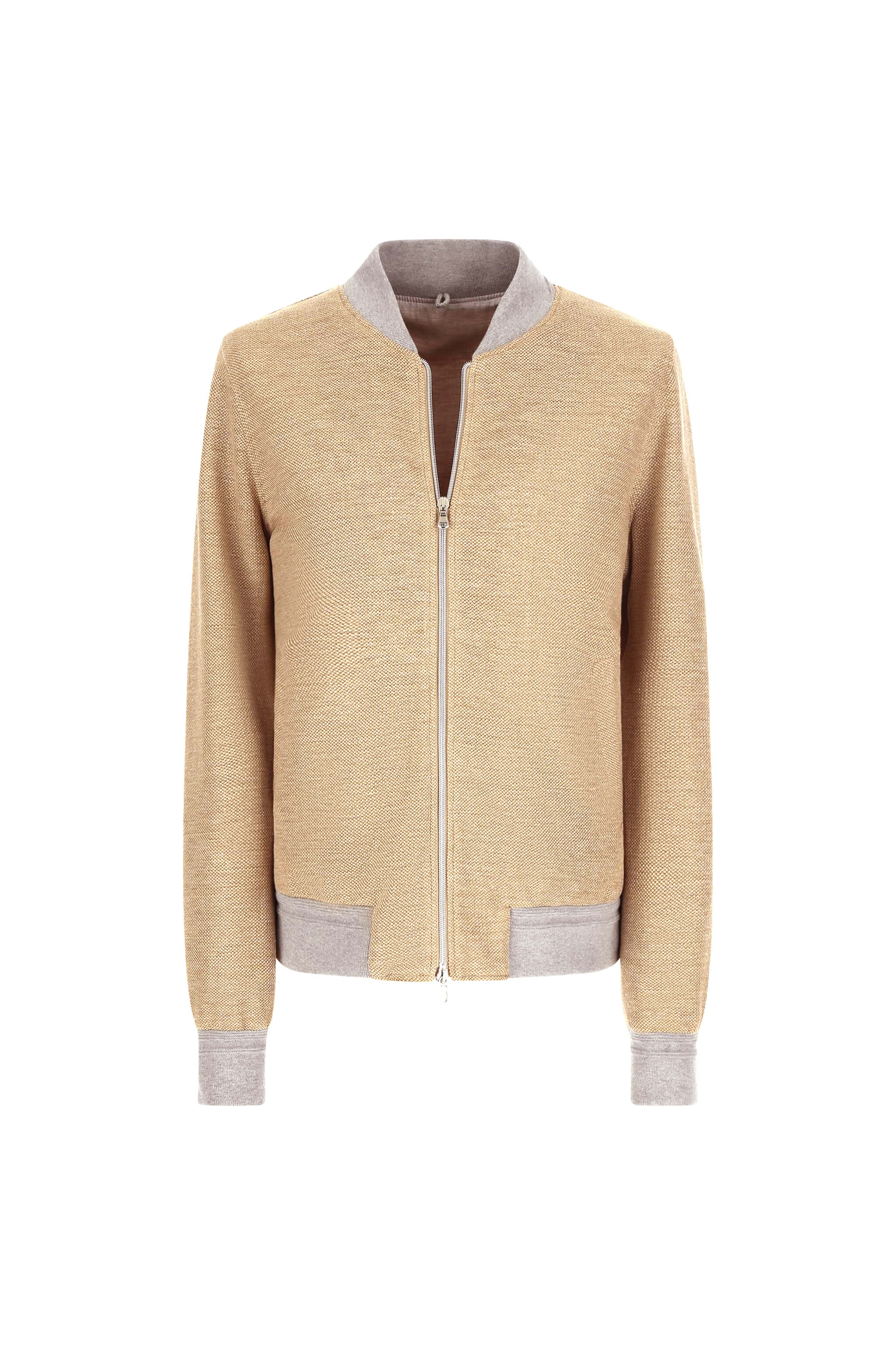 Bomber in jersey beige - Image 4
