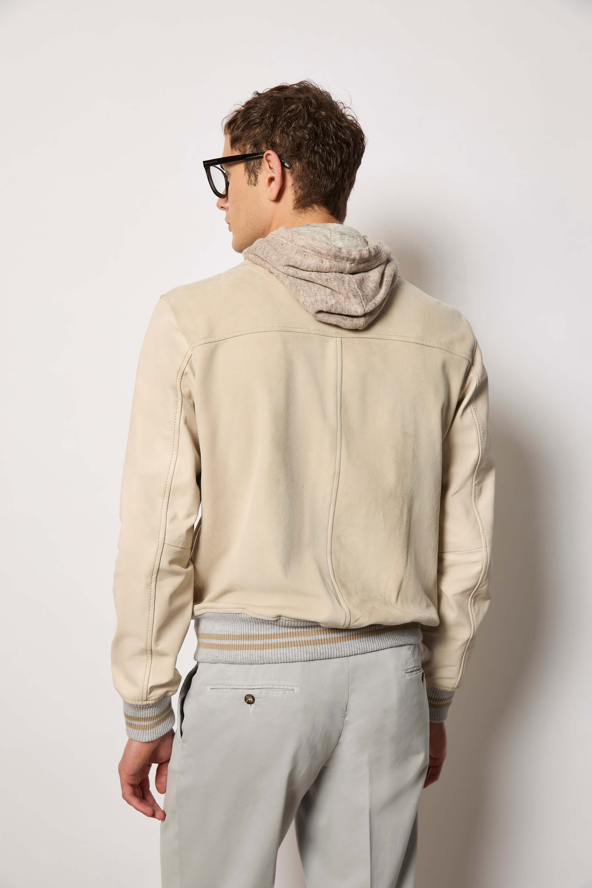 Giubbino in suede beige - Image 2