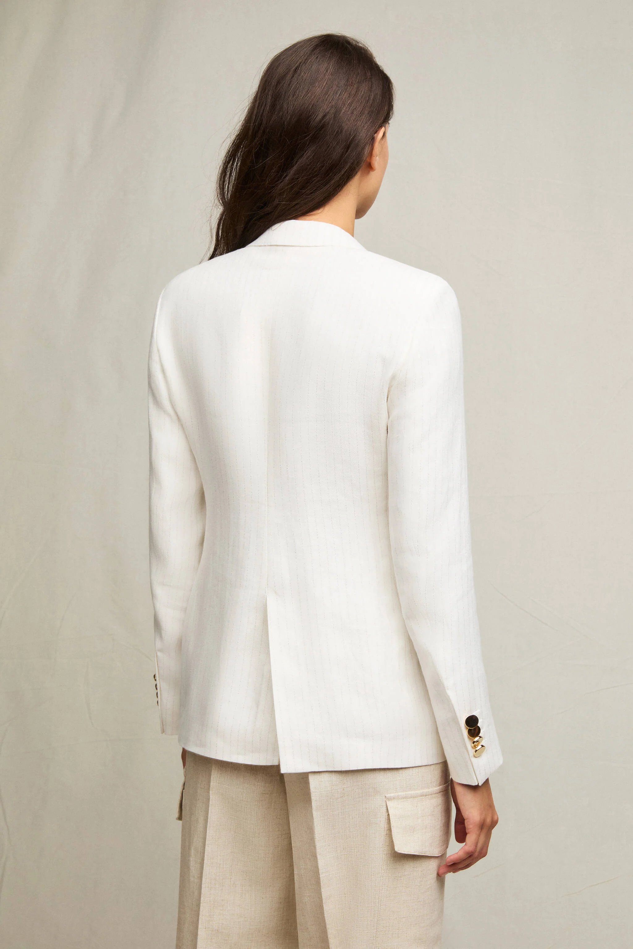 Giacca Laura in lino bianca - Image 3