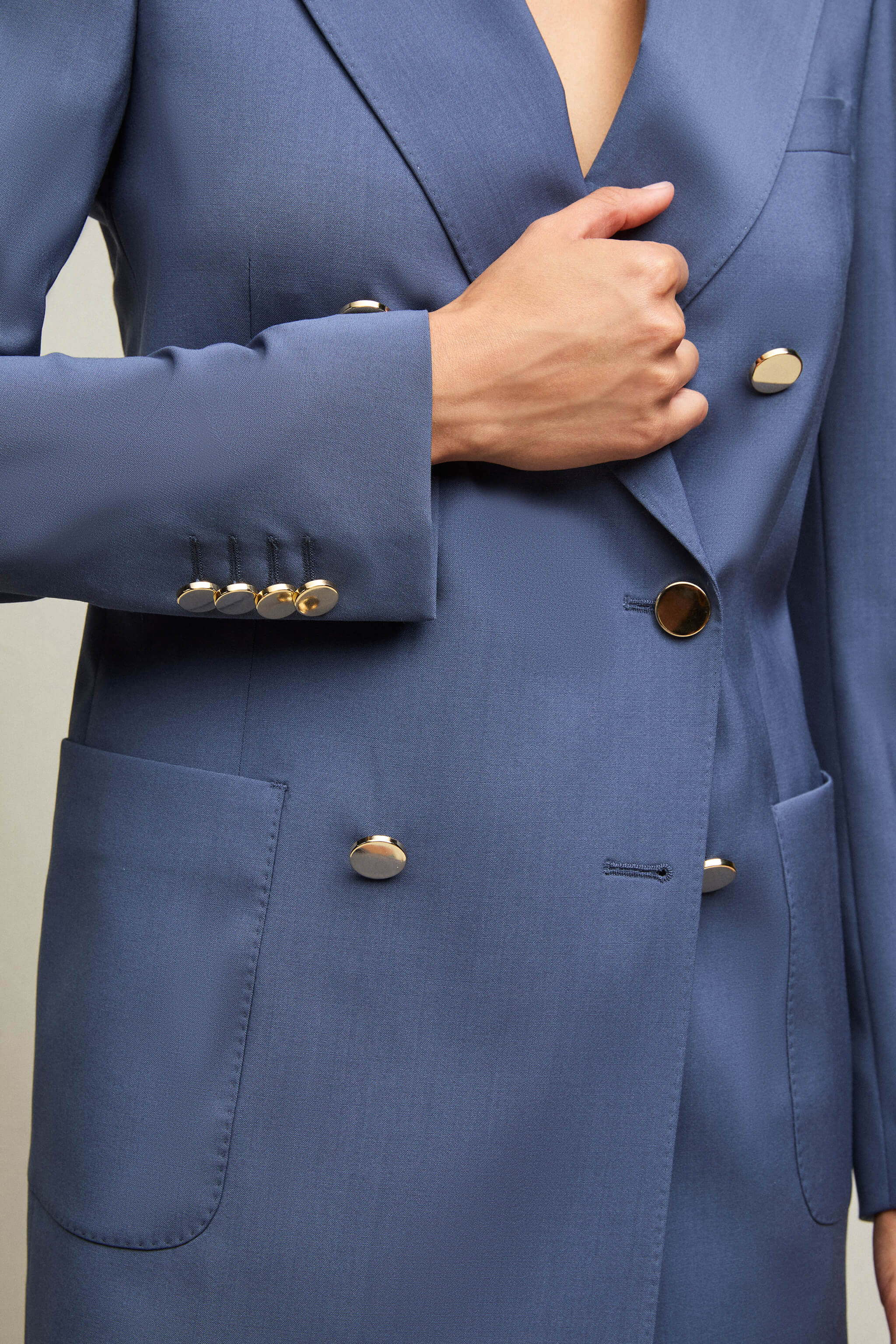 Giacca Claudia in lana azzurro polvere - Image 4