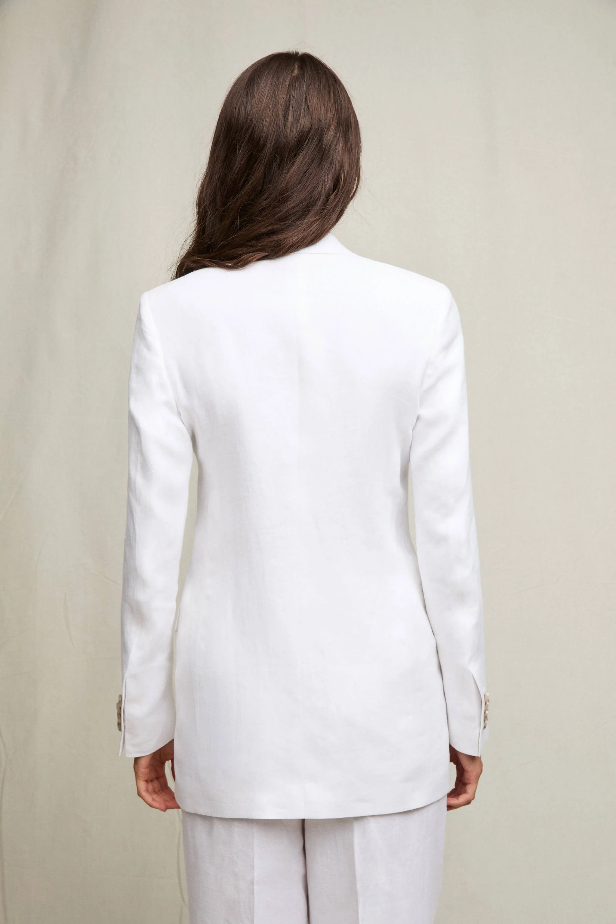 Giacca Federica in lino bianca - Image 2