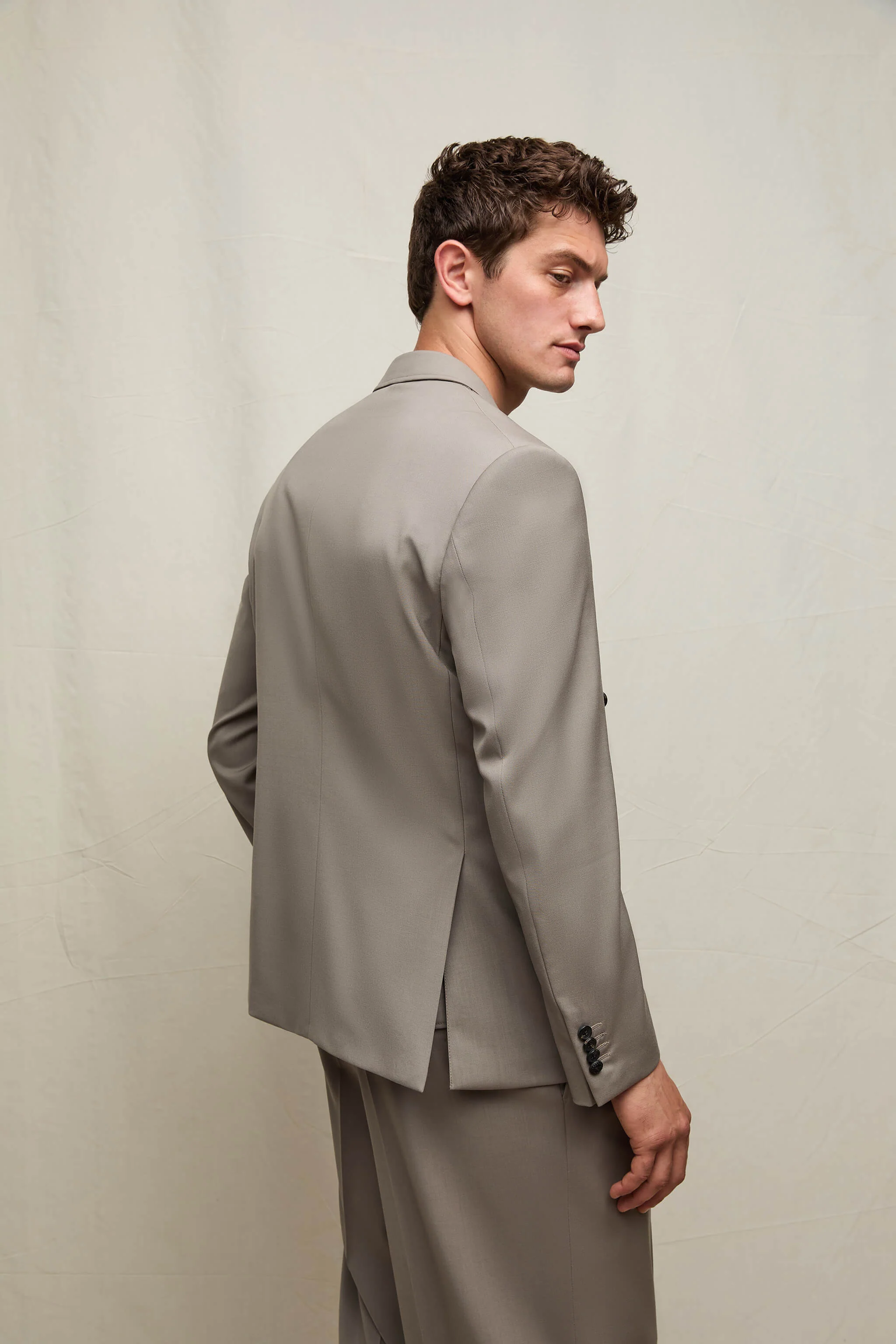 Giacca DAVID in lana tortora - Image 4