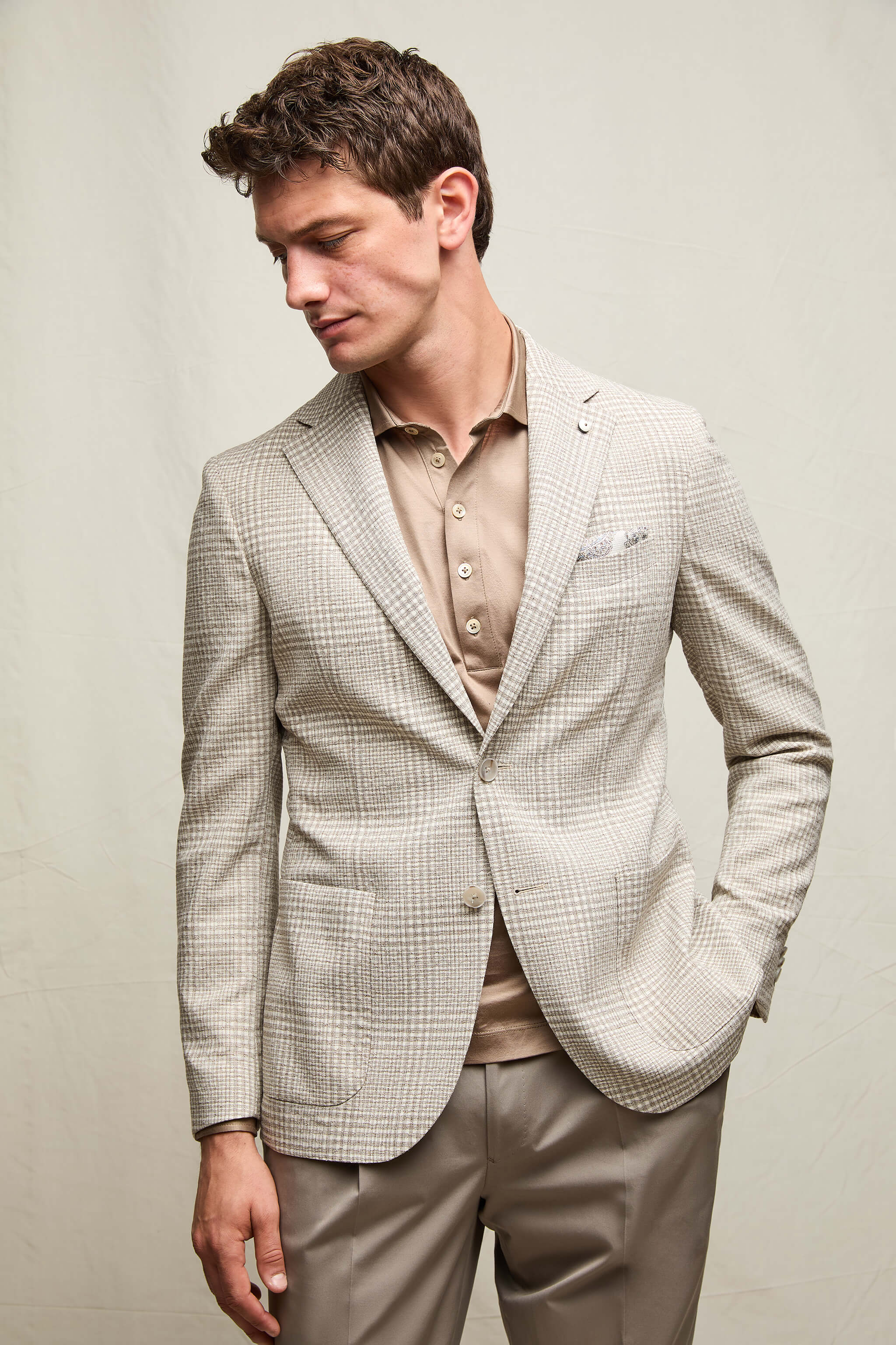 Giacca JACK in lana vergine stretch beige - Image 2