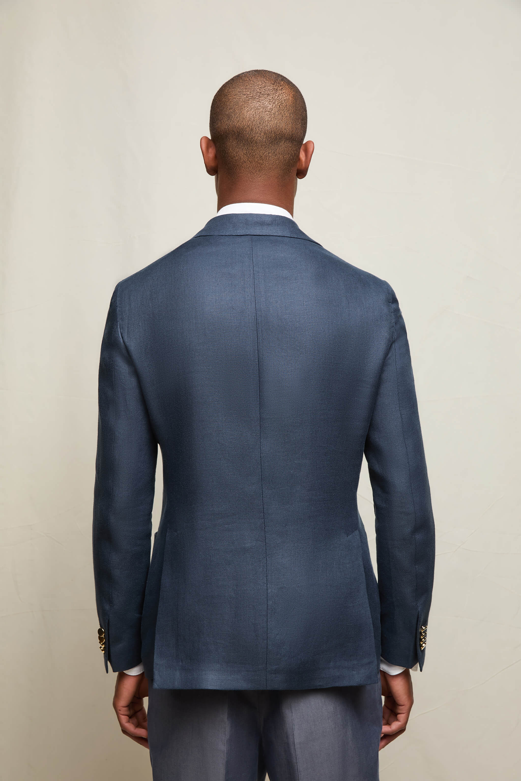 Giacca TOM in lino blu denim - Image 3