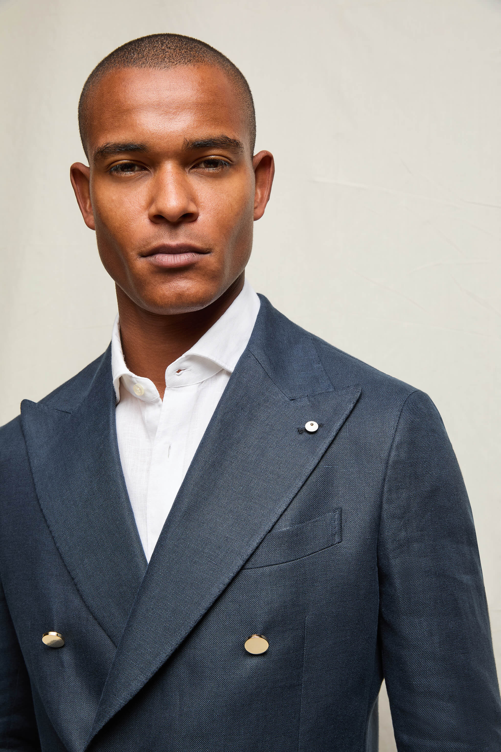 Giacca TOM in lino blu denim - Image 5