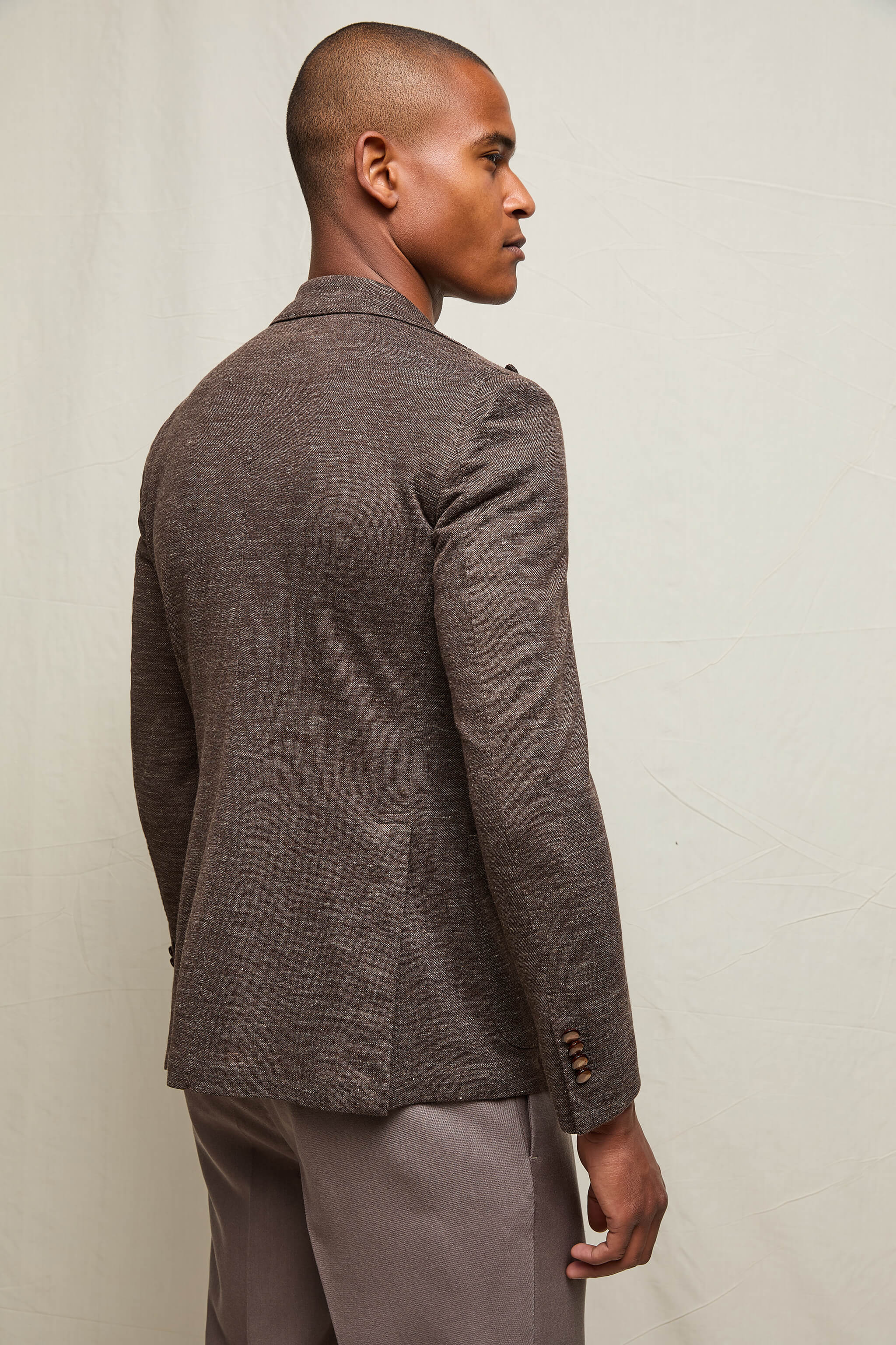 Giacca STEVE in jersey marrone - Image 3