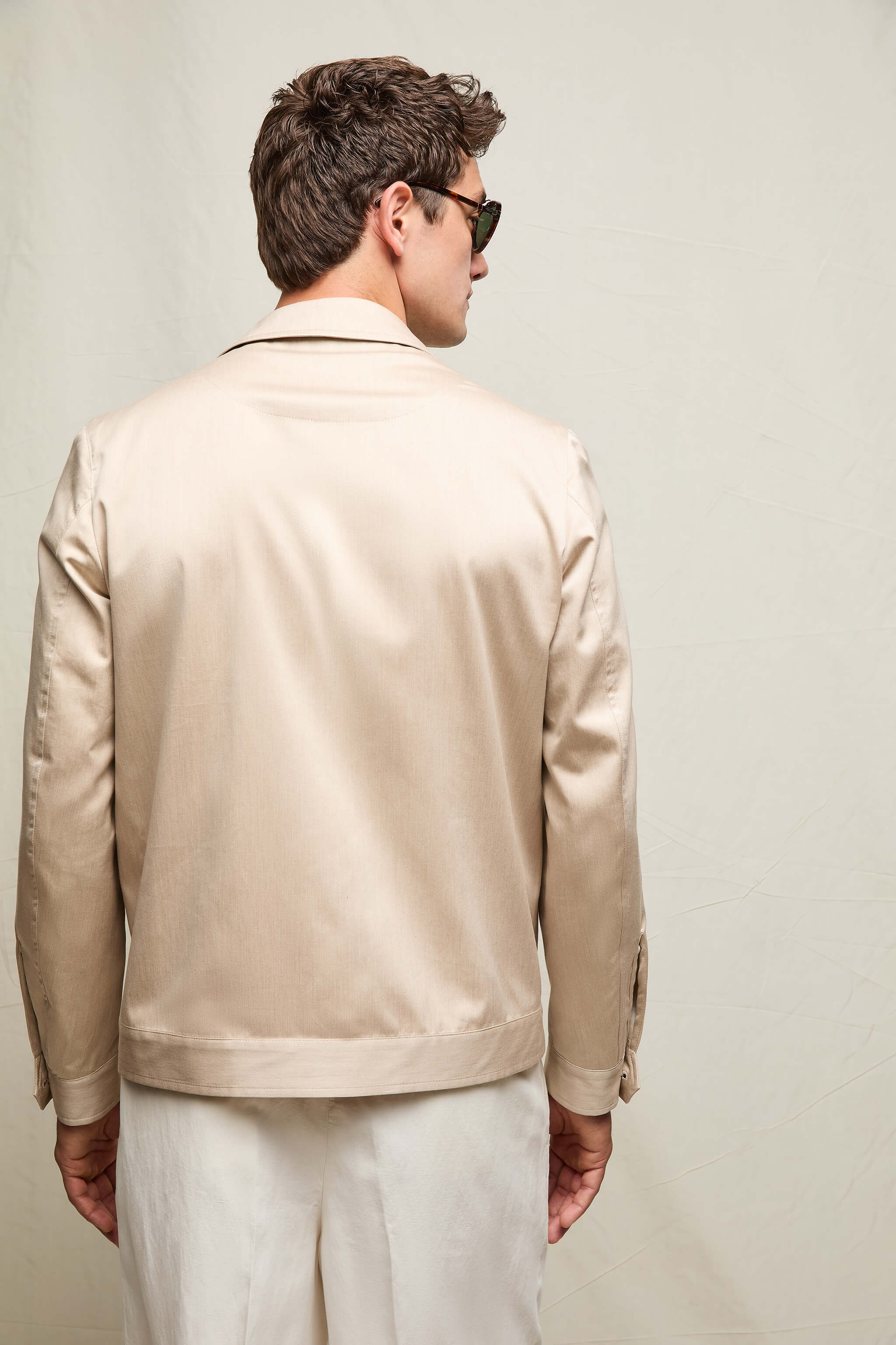 Overshirt in cotone sabbia - Image 3