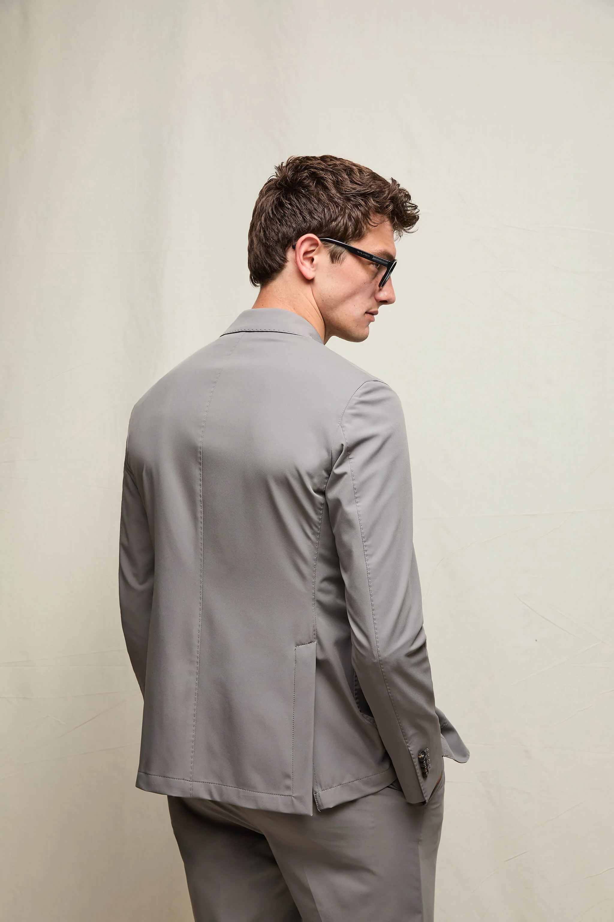 Travel jacket in jersey grigio perla - Image 2