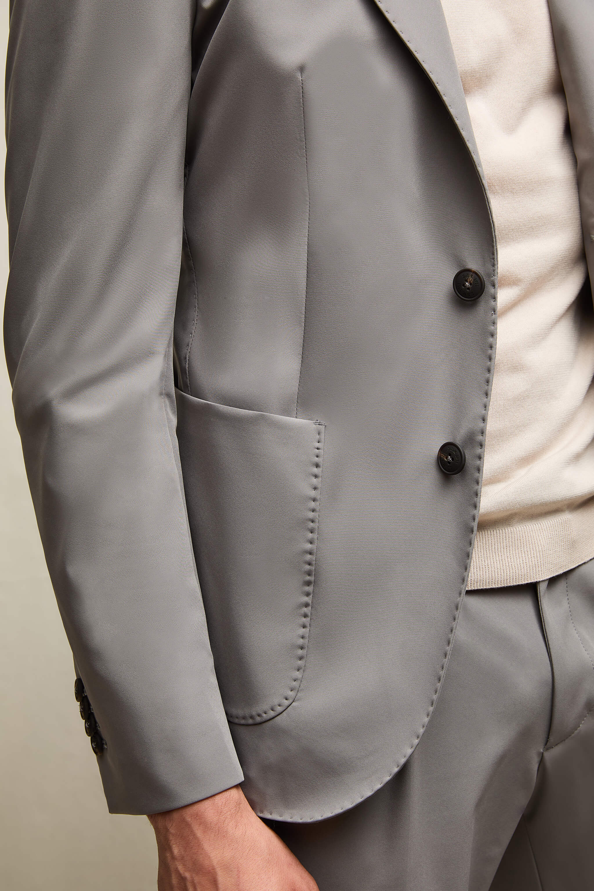 Travel jacket in jersey grigio perla - Image 6