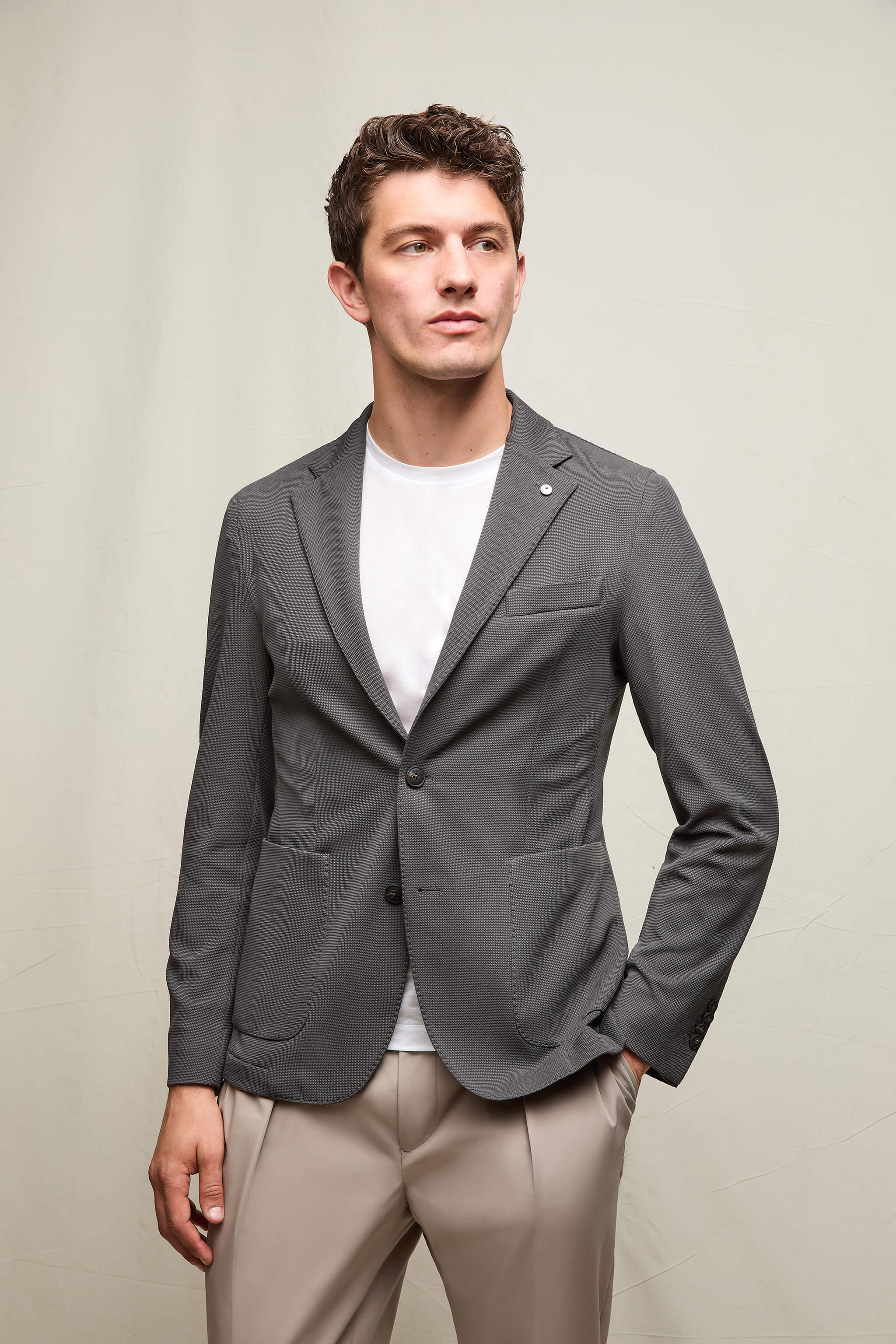 Travel jacket in jersey grigio fumo - Image 2