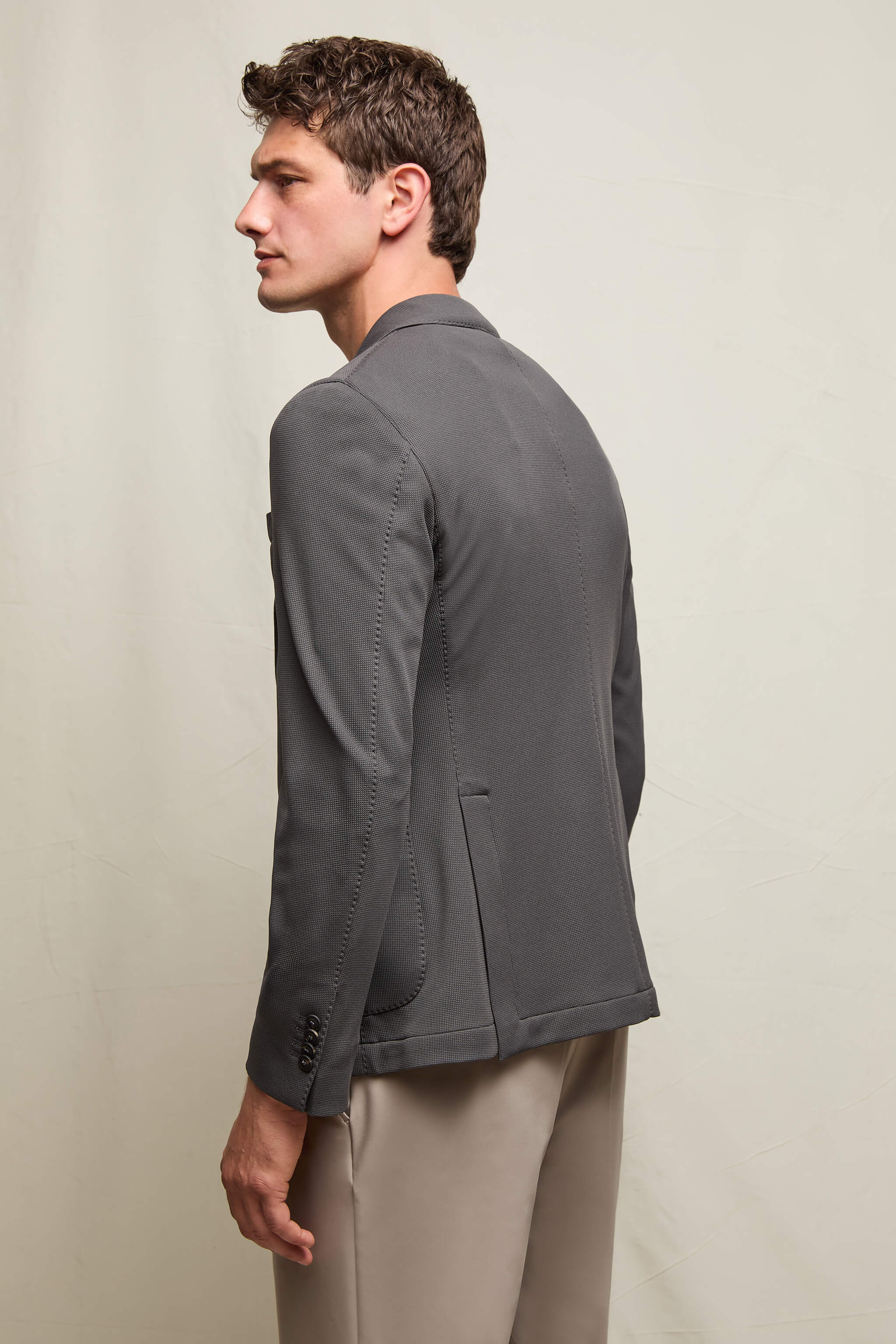 Travel jacket in jersey grigio fumo - Image 4