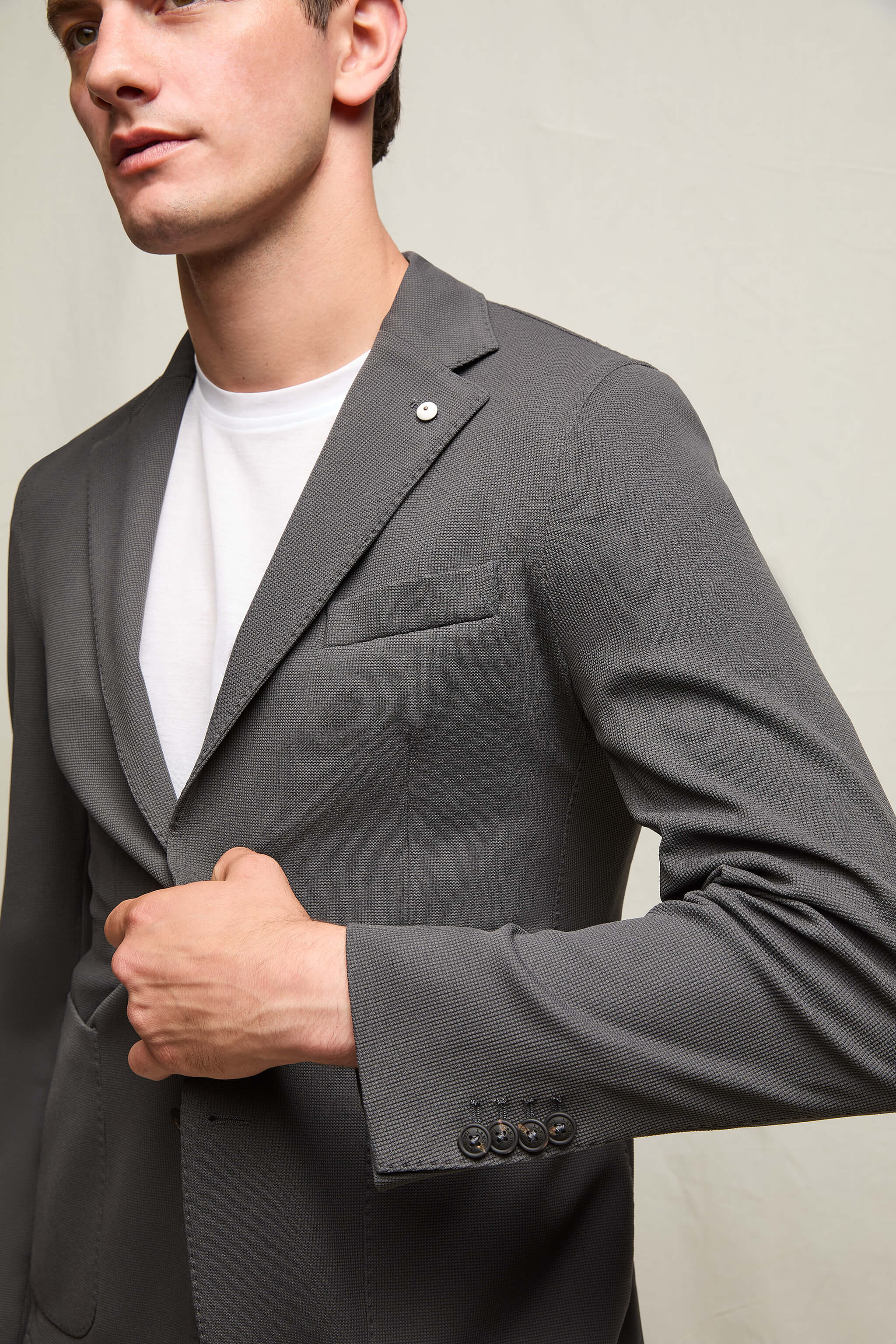 Travel jacket in jersey grigio fumo - Image 5