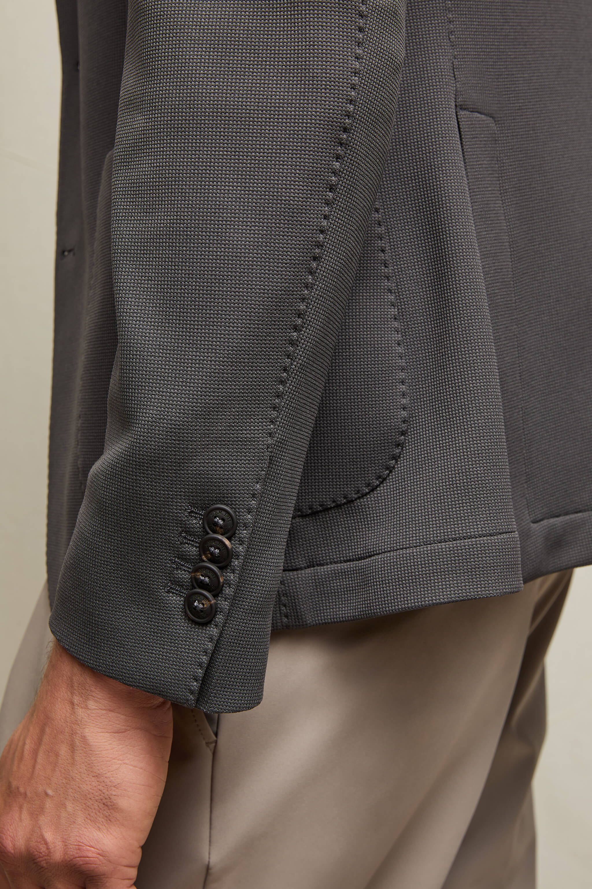 Travel jacket in jersey grigio fumo - Image 7
