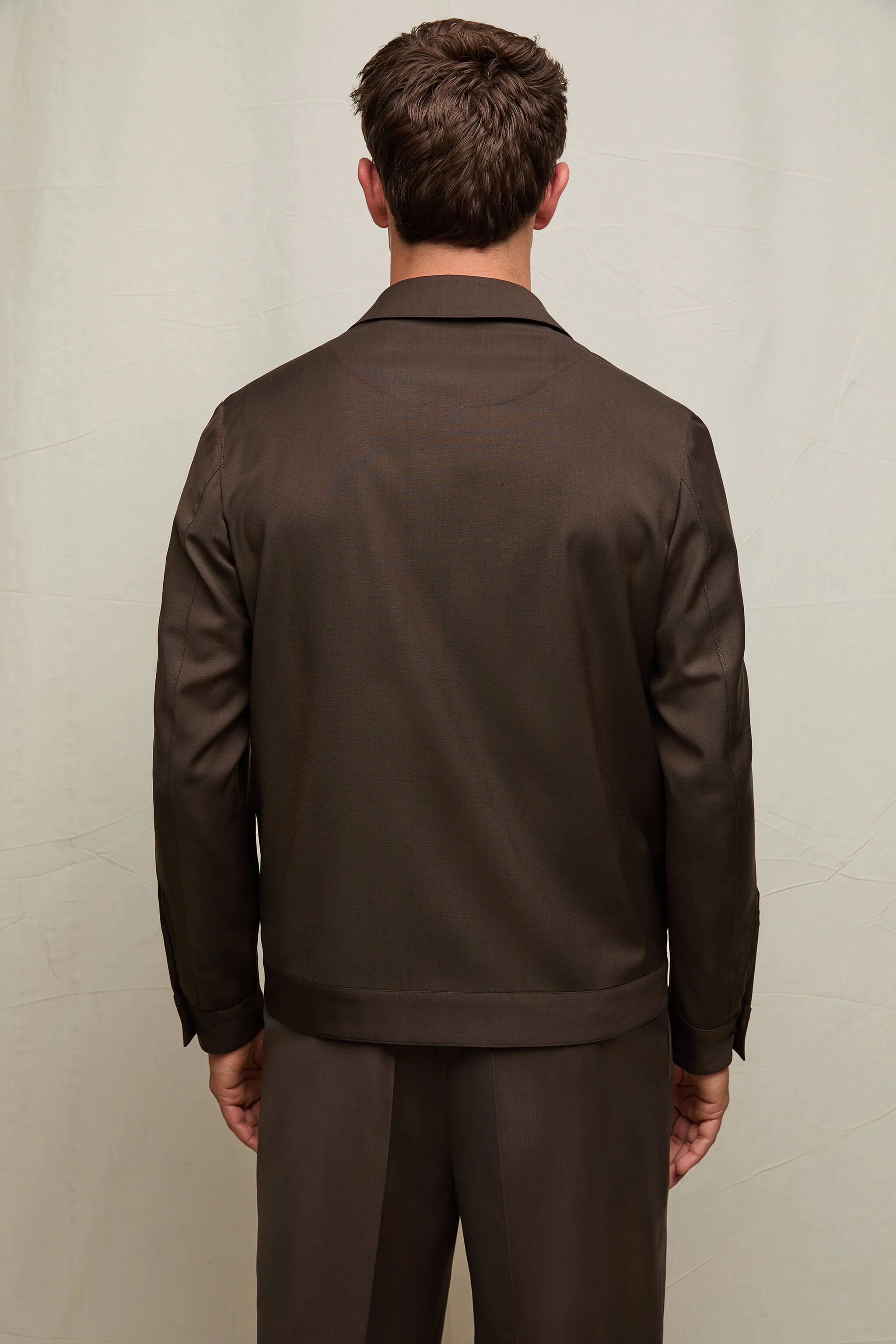 Overshirt in lana moka intenso - Image 3