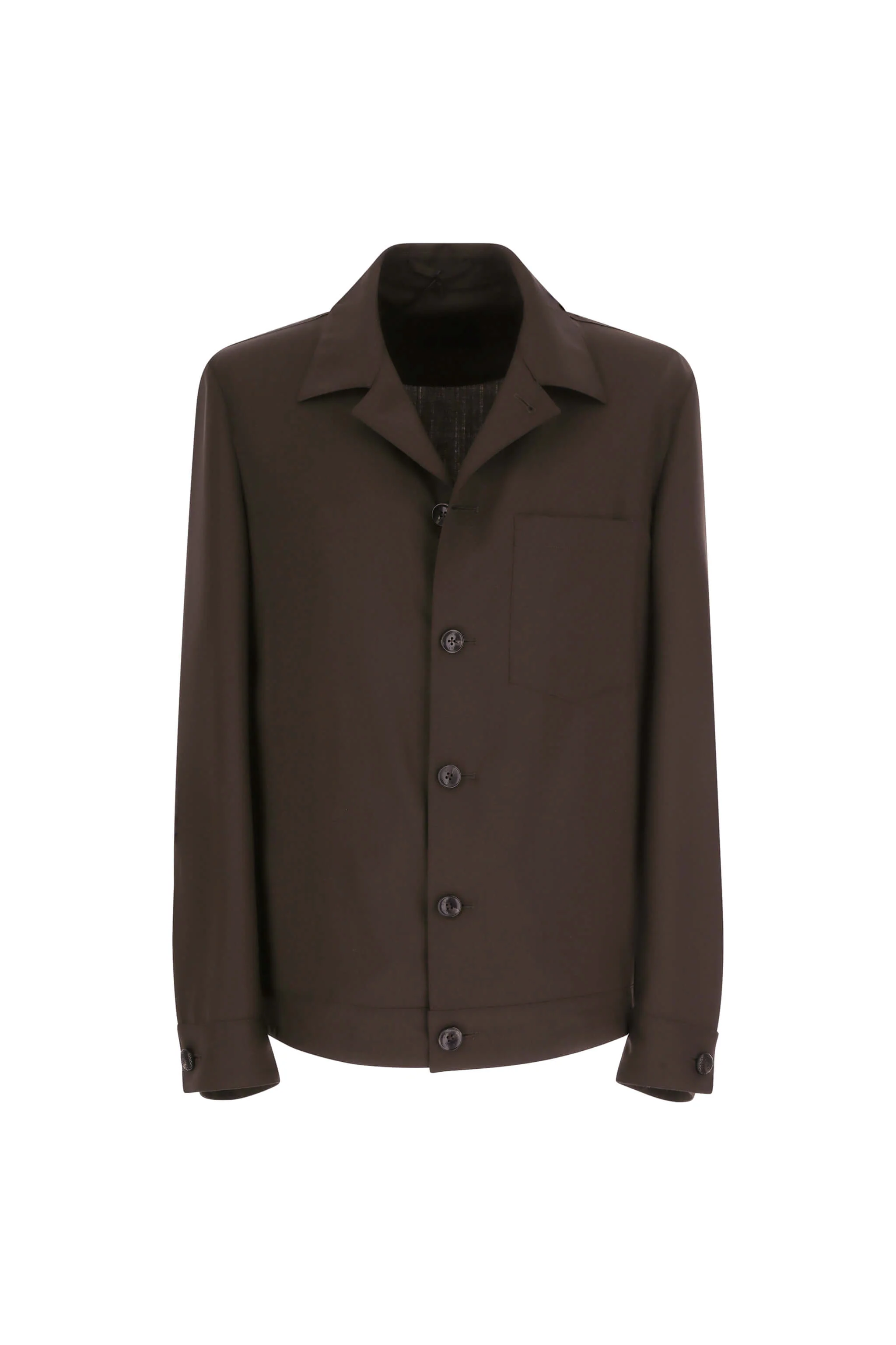 Overshirt in lana moka intenso - Image 6