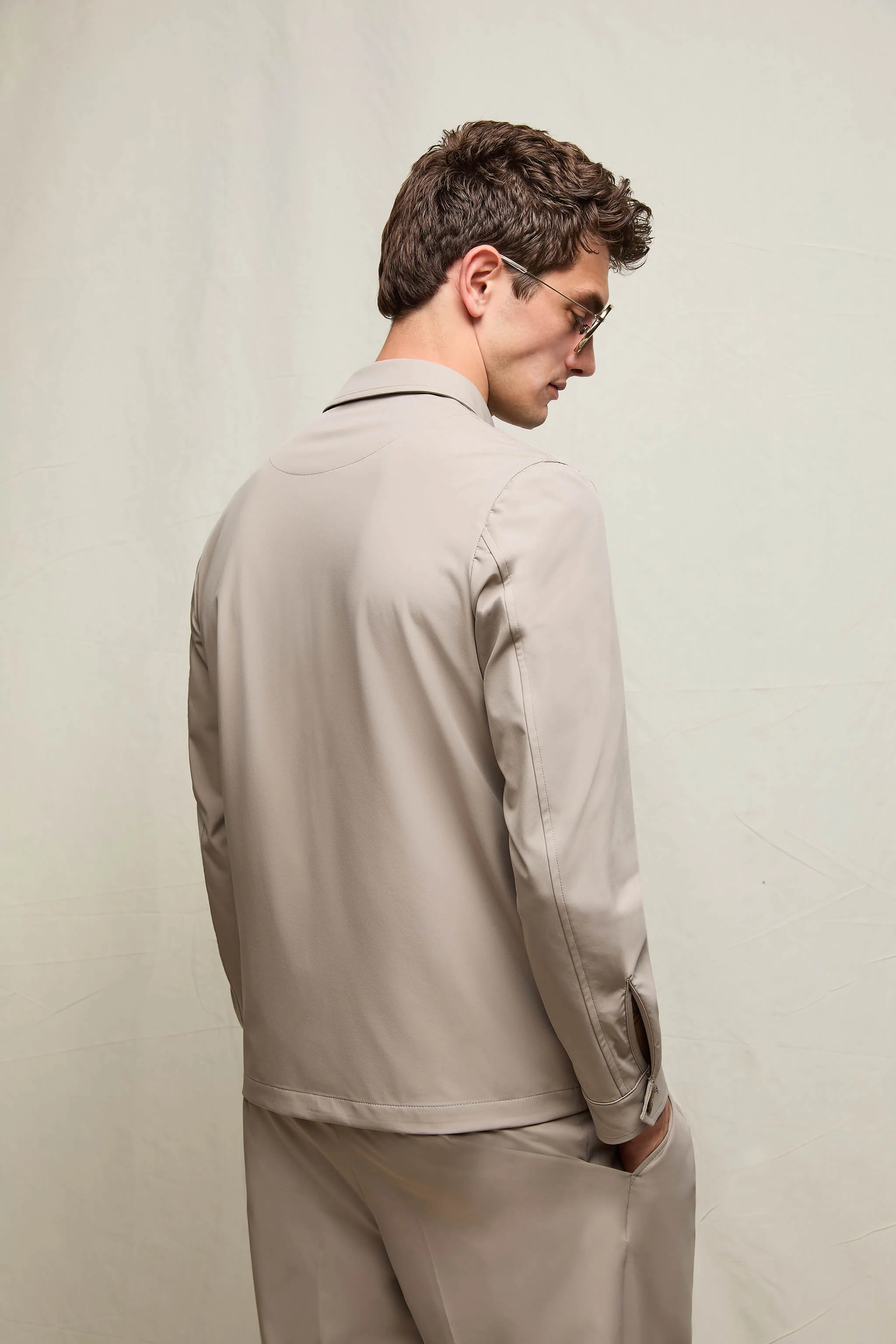 Overshirt in jersey tecnico sabbia minerale - Image 4