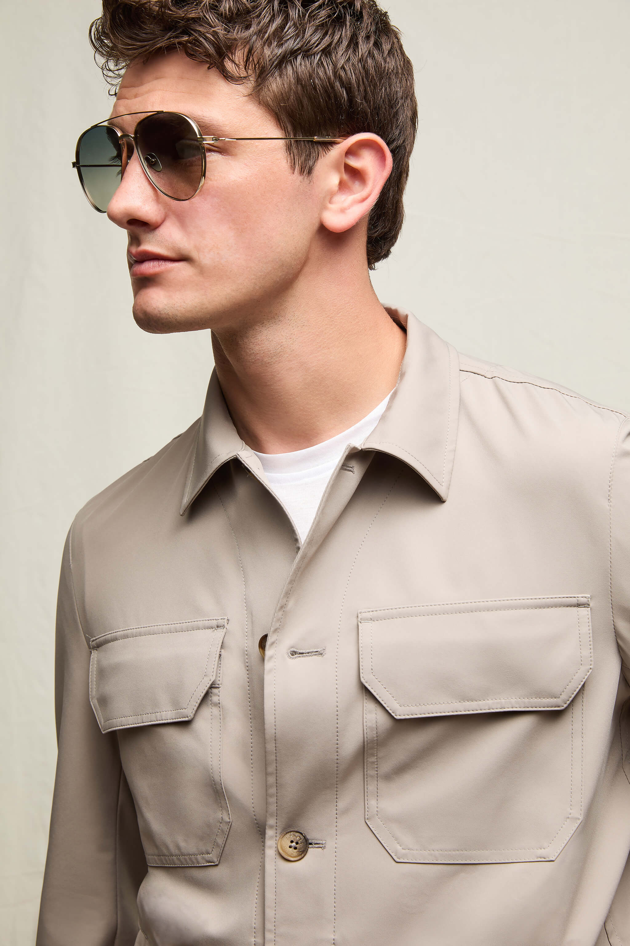 Overshirt in jersey tecnico sabbia minerale - Image 5