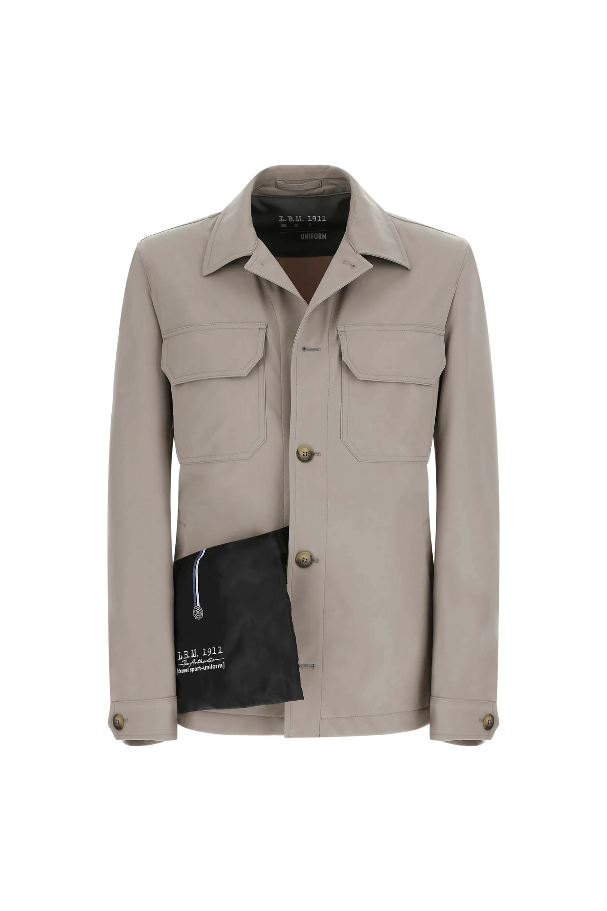 Overshirt in jersey tecnico sabbia minerale - Image 7
