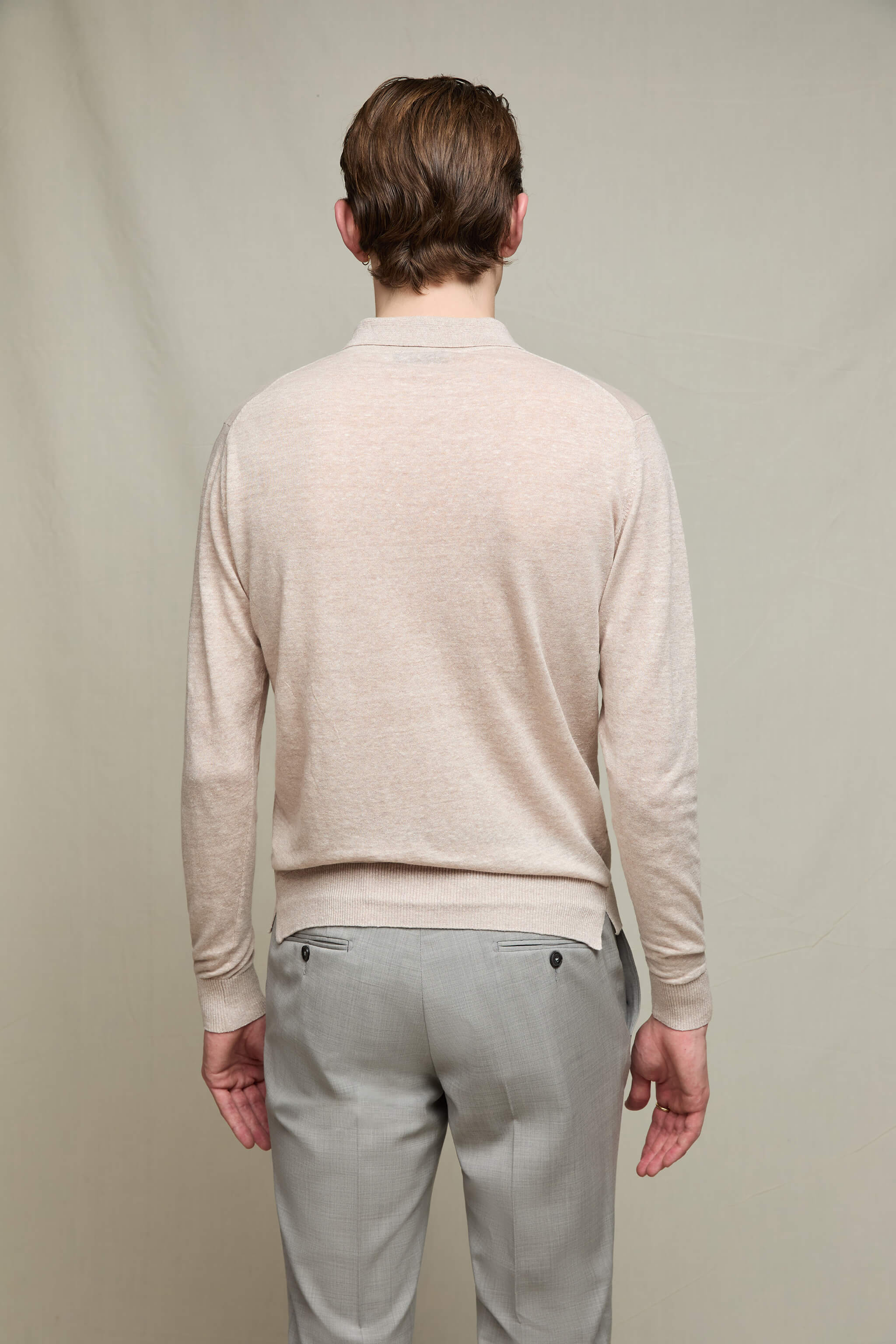 Maglia camicia lino e cotone sabbia - Image 3