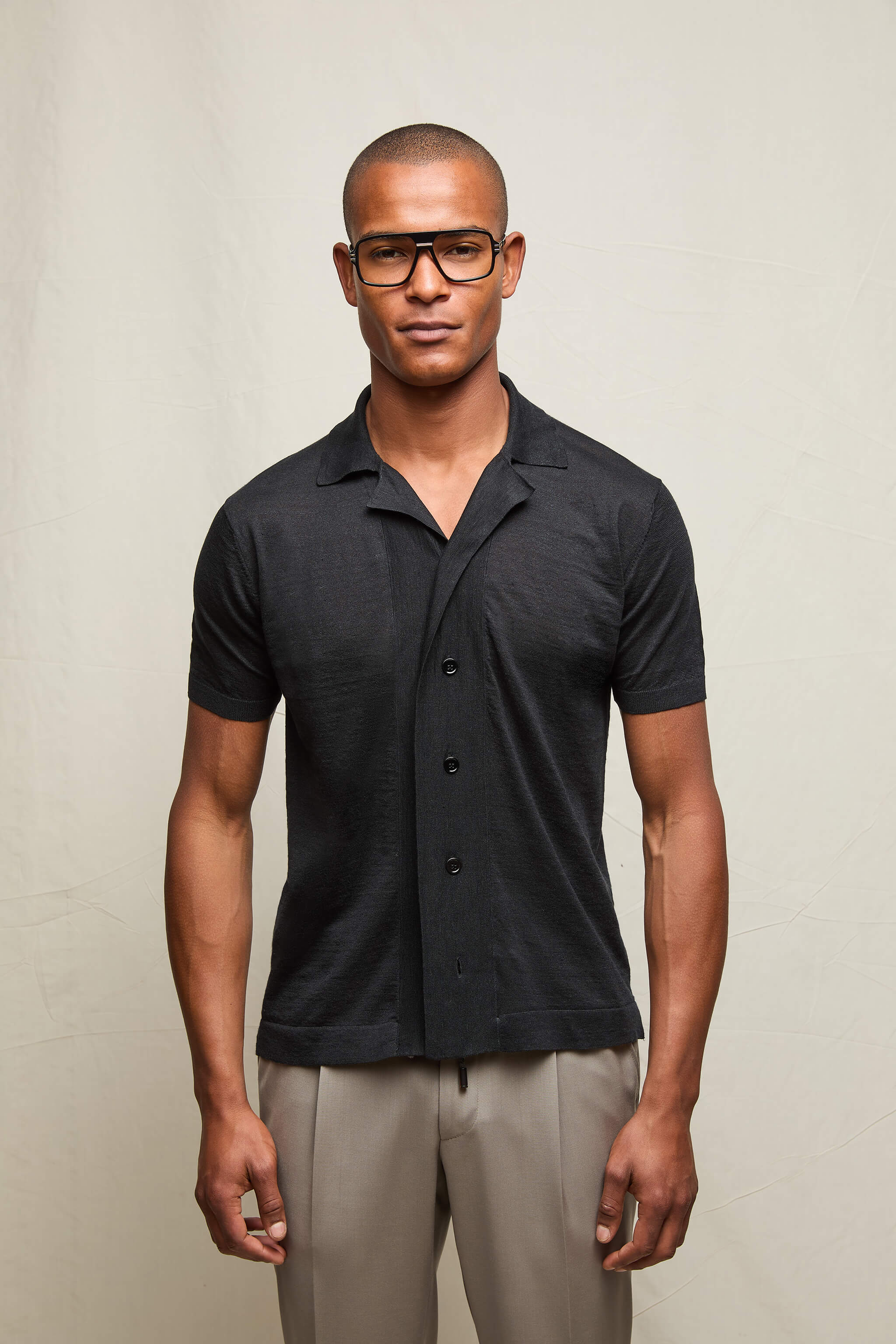 Camicia in maglia nera