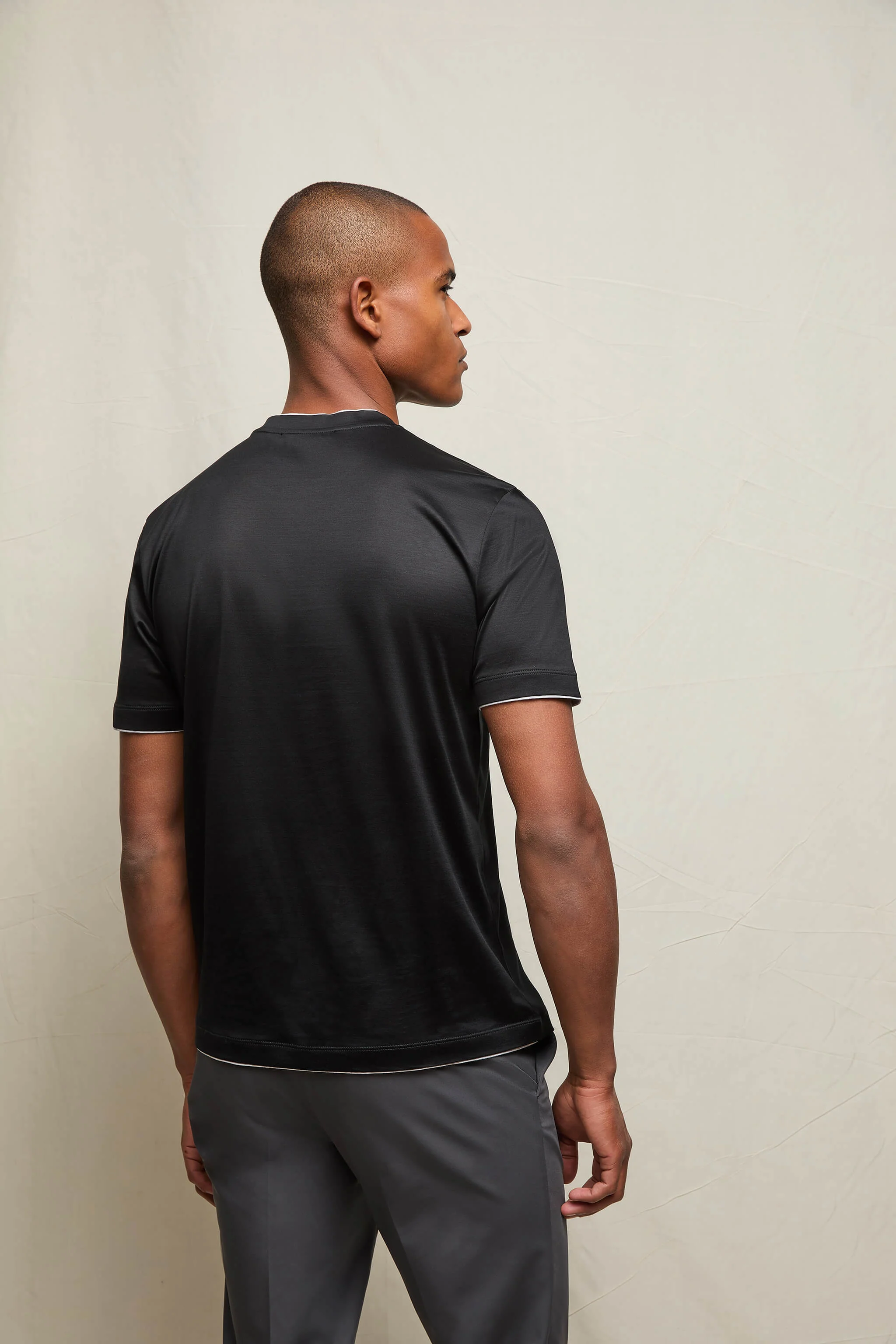 T-shirt in 100% cotone nera - Image 3