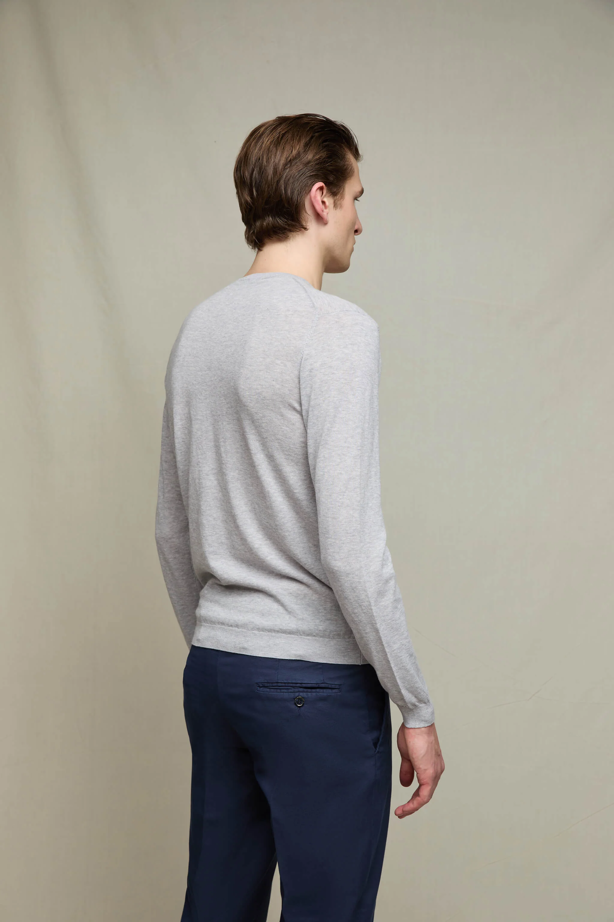 Maglia manica lunga grigio chiaro melange - Image 4
