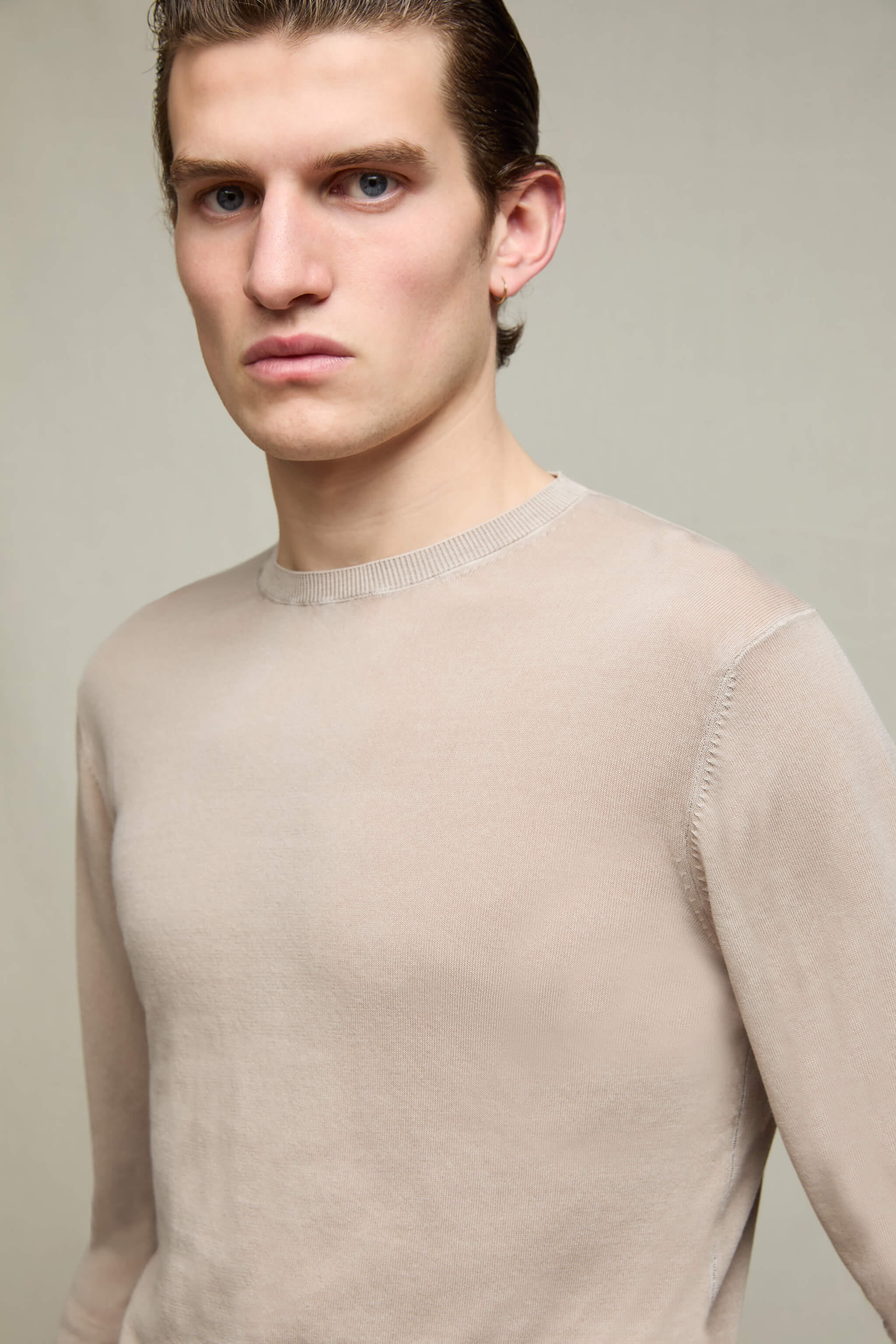 Maglia manica lunga in cotone sabbia - Image 5