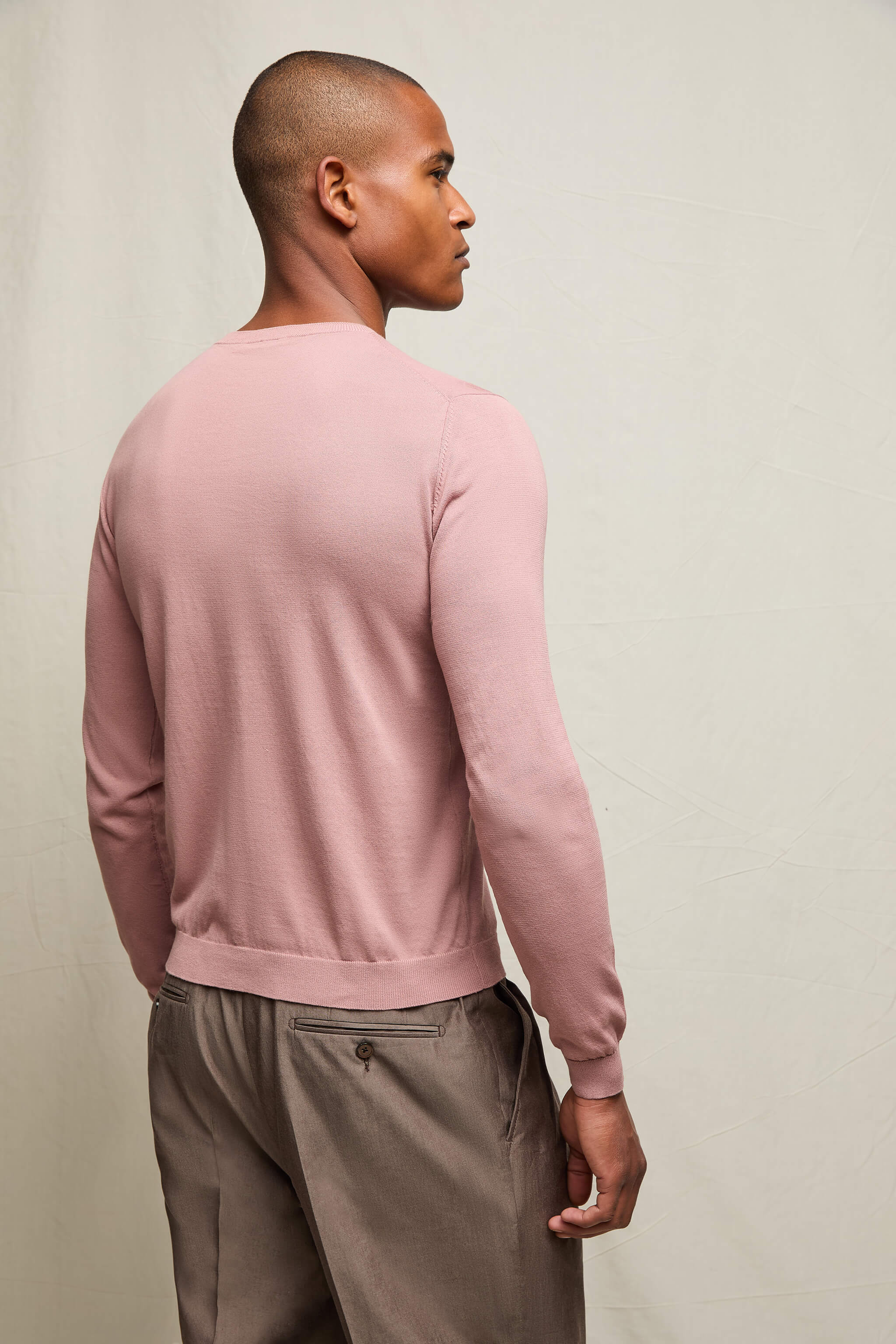 Maglia manica lunga in cotone rosa - Image 3