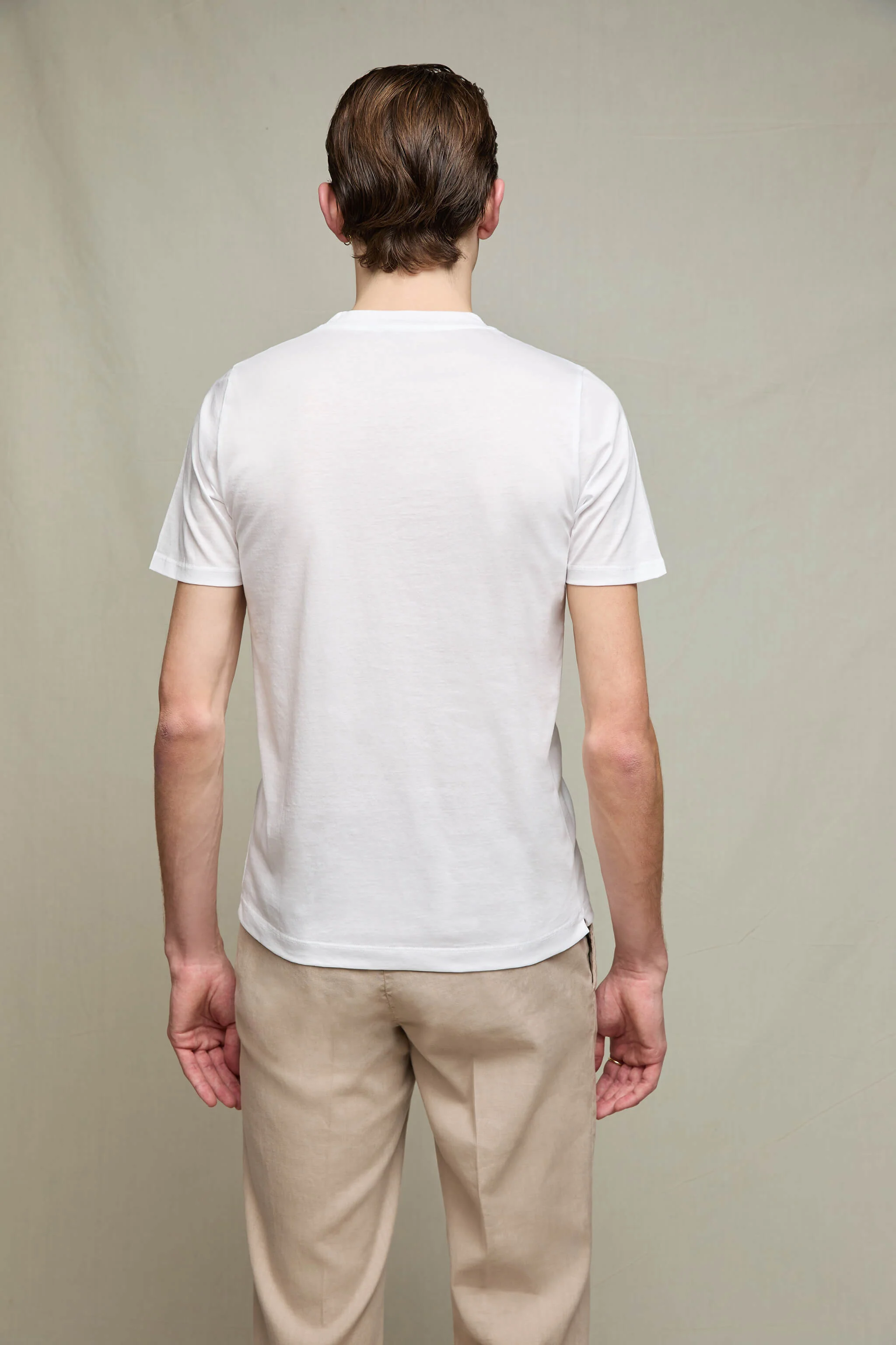 T-shirt in cotone extra fine bianco ghiaccio - Image 3