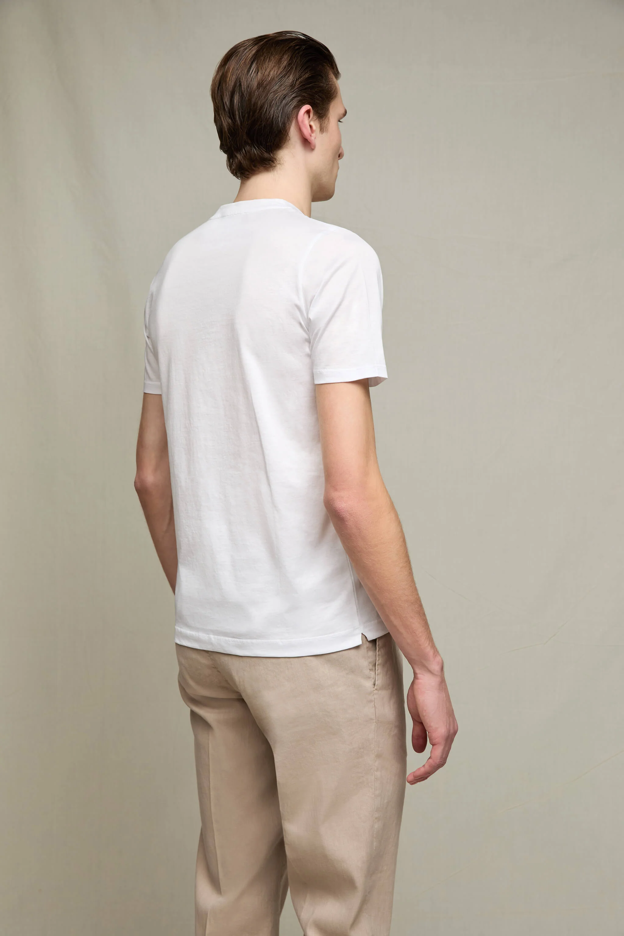 T-shirt in cotone extra fine bianco ghiaccio - Image 4