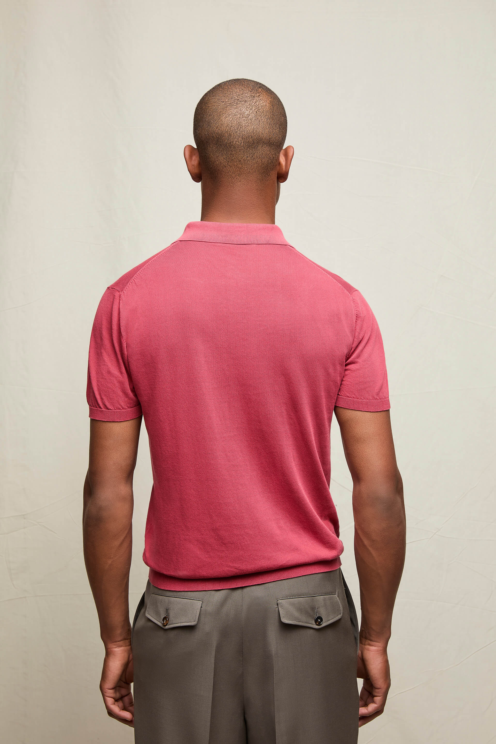 Polo in maglia 100% cotone rosso mattone - Image 2
