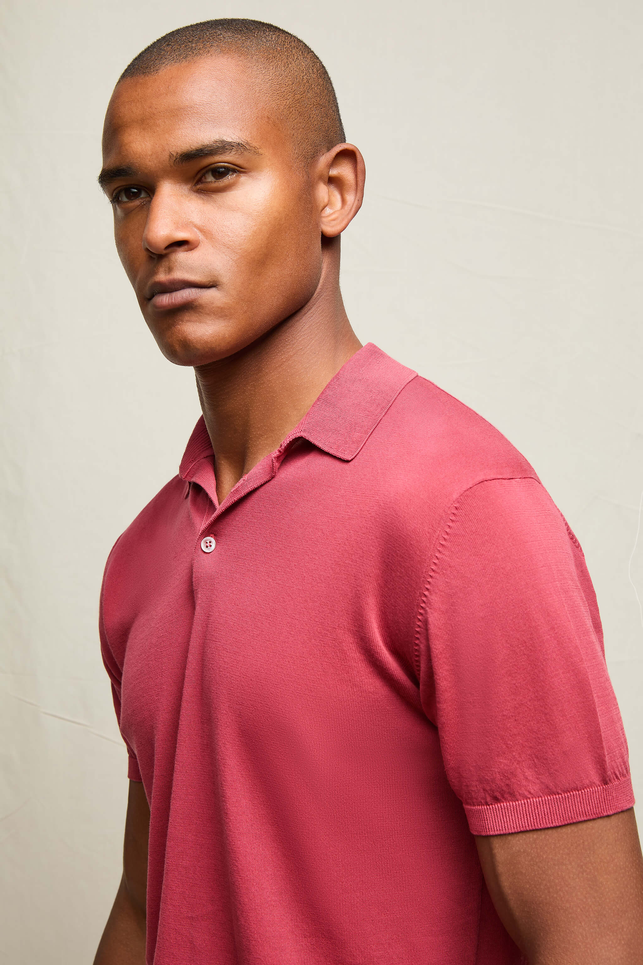 Polo in maglia 100% cotone rosso mattone - Image 4