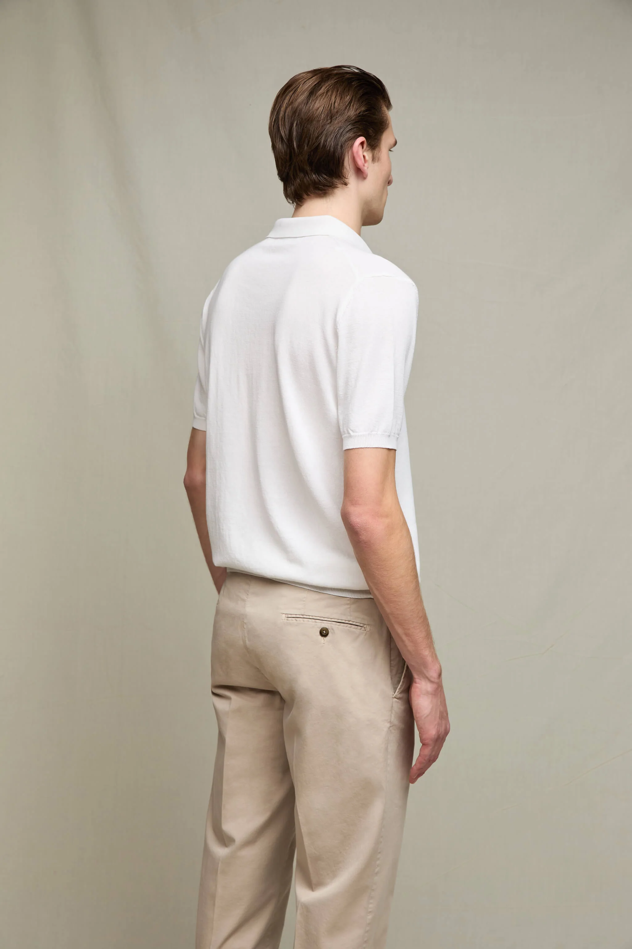 Polo in maglia manica corta bianco ottico - Image 4