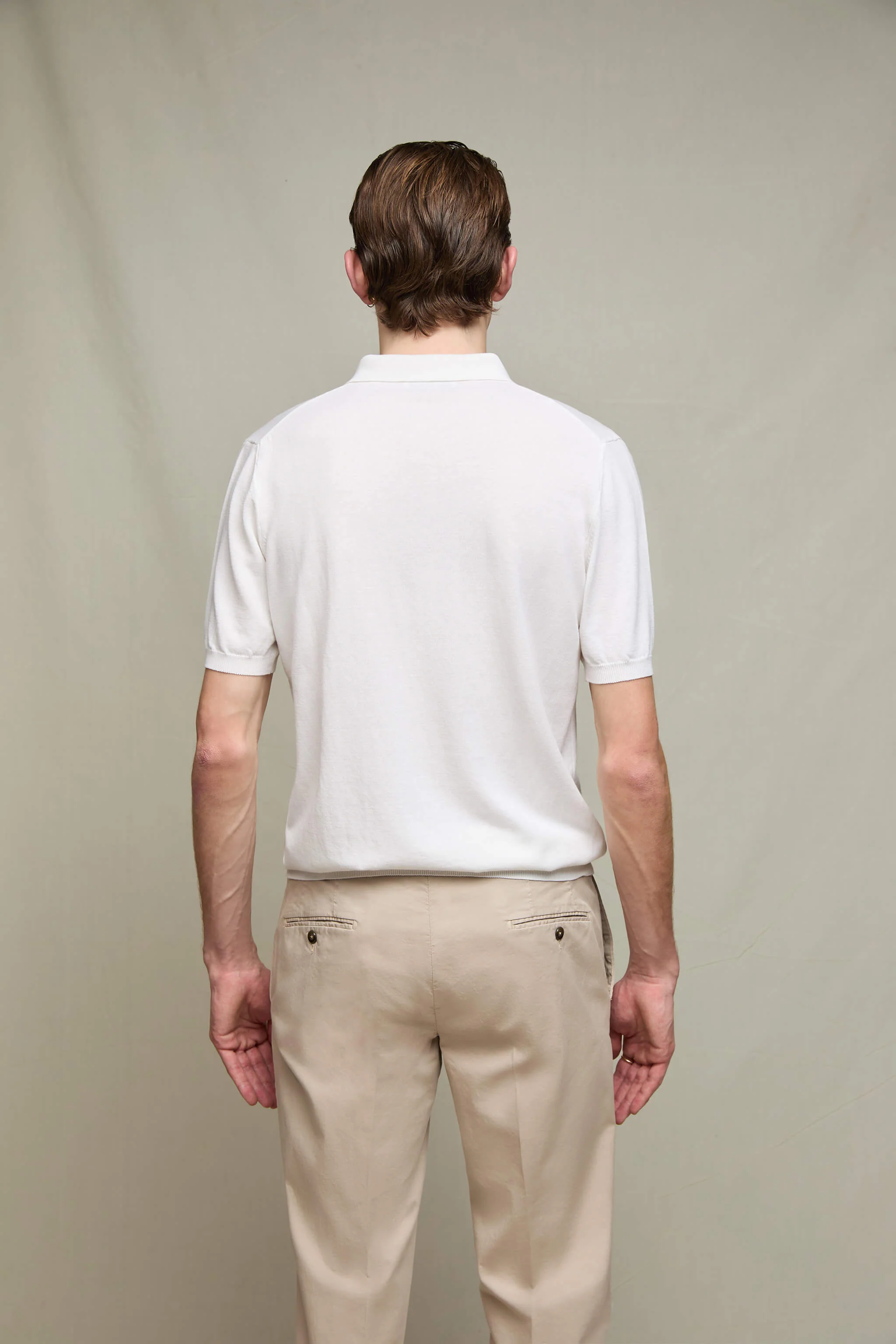Polo in maglia manica corta bianco ottico - Image 5