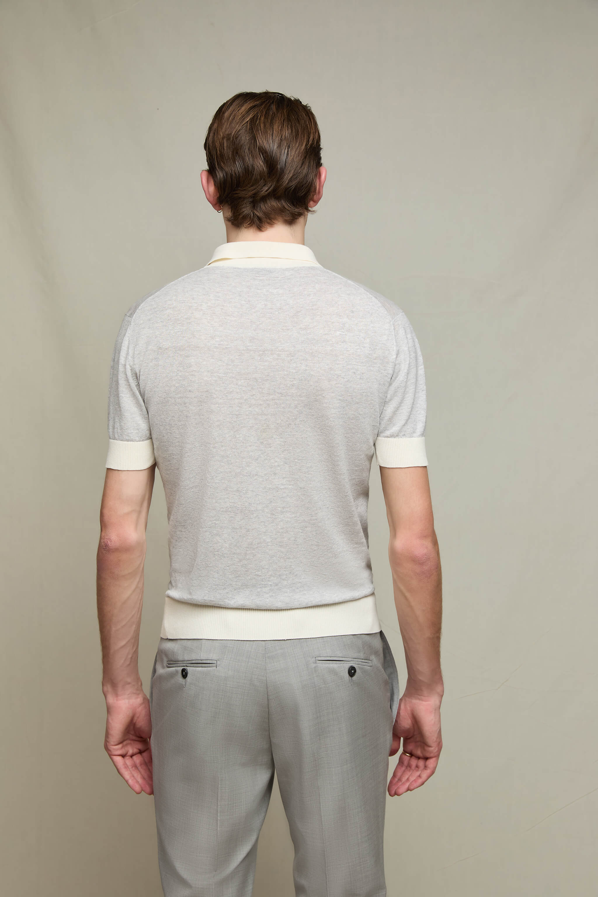 Polo manica corta grigio perla melange - Image 2