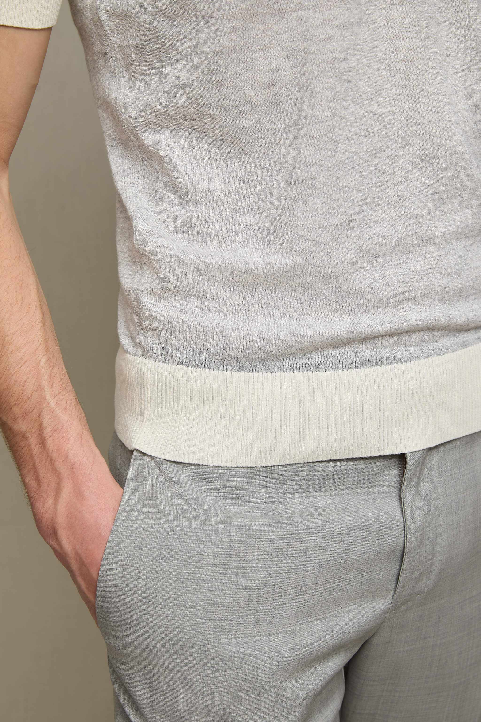 Polo manica corta grigio perla melange - Image 6