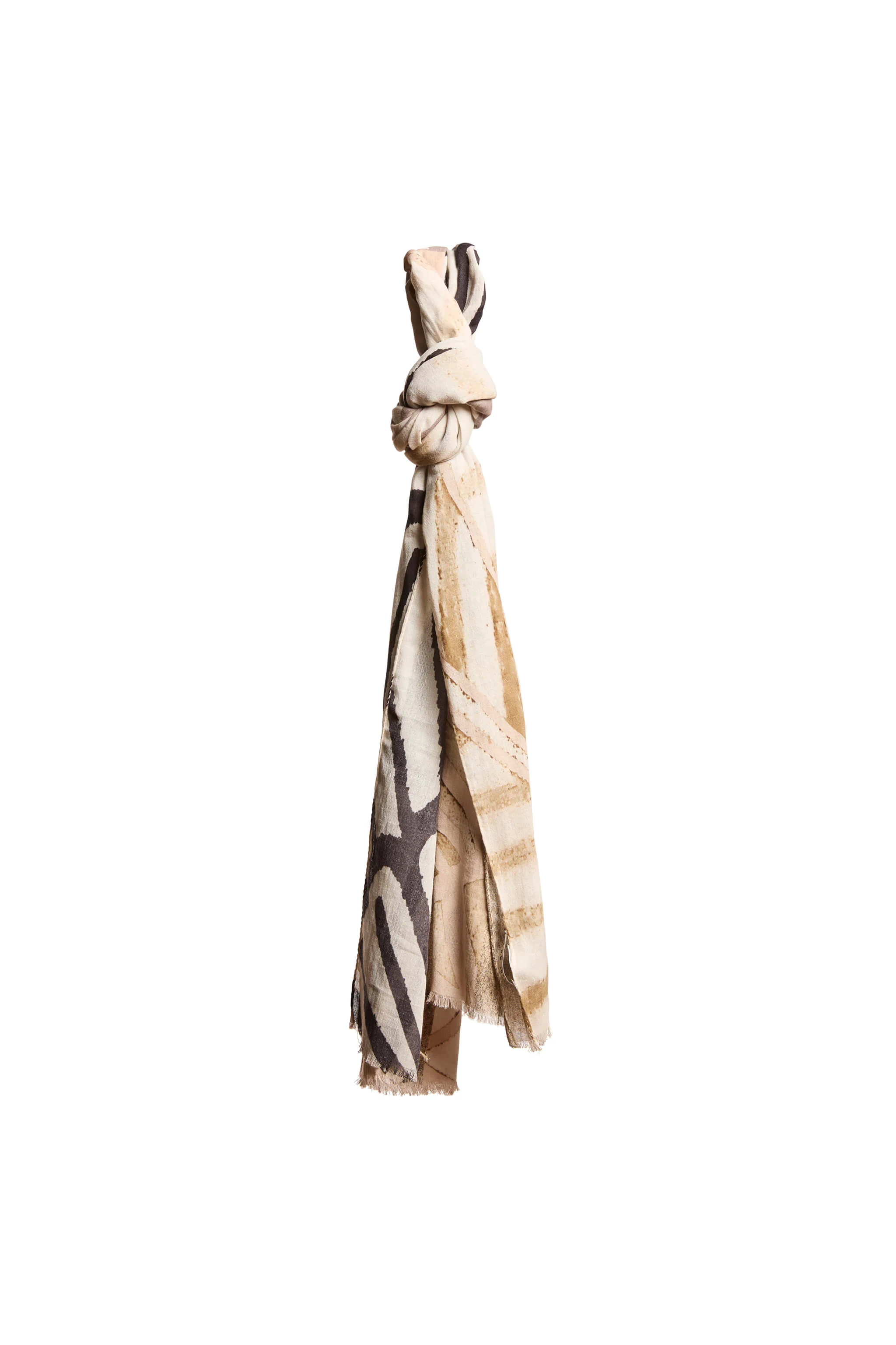 Sciarpa in cotone beige - Image 2